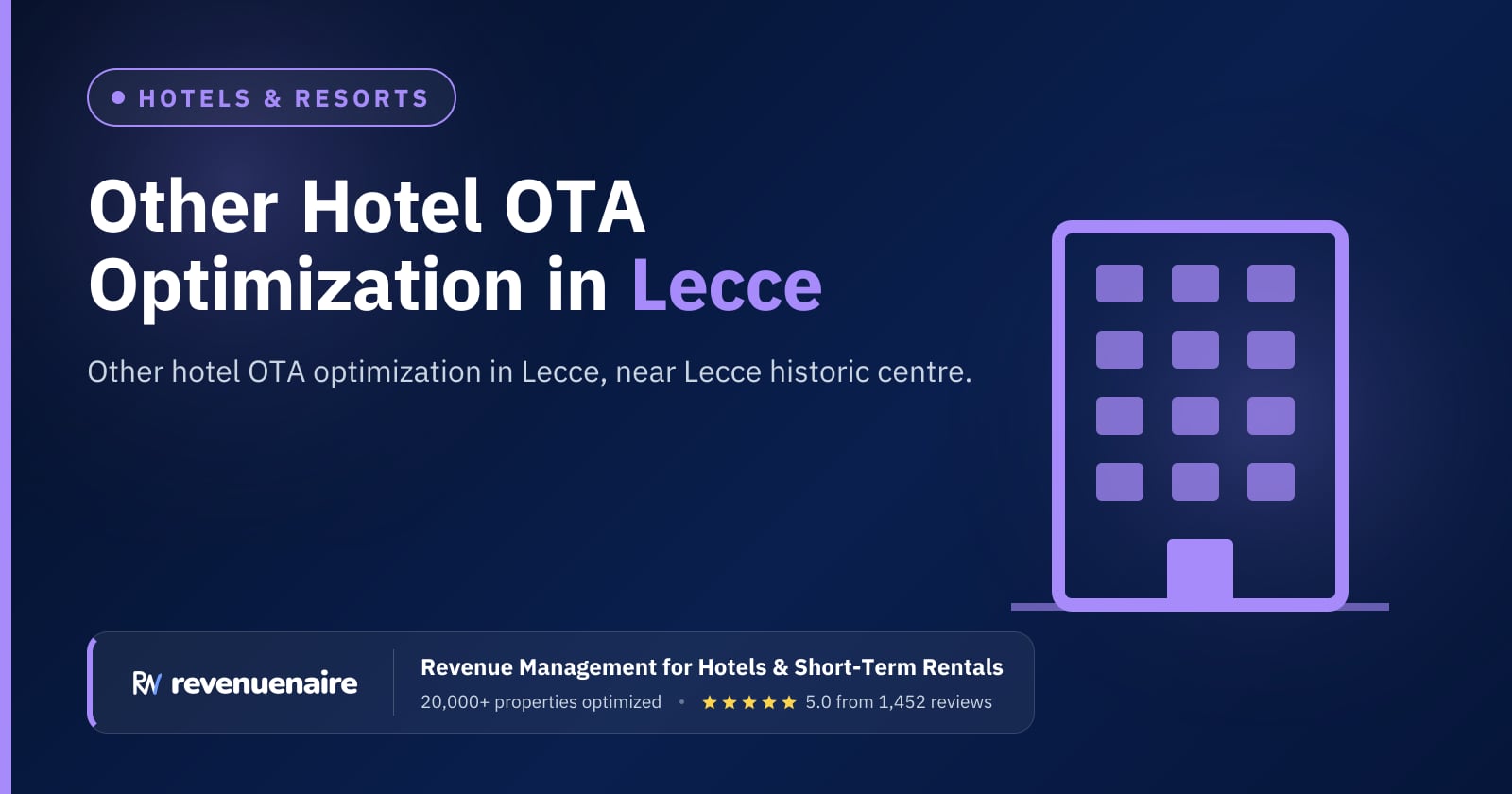 Other Hotel OTA Optimization in Lecce & Salento, Italy