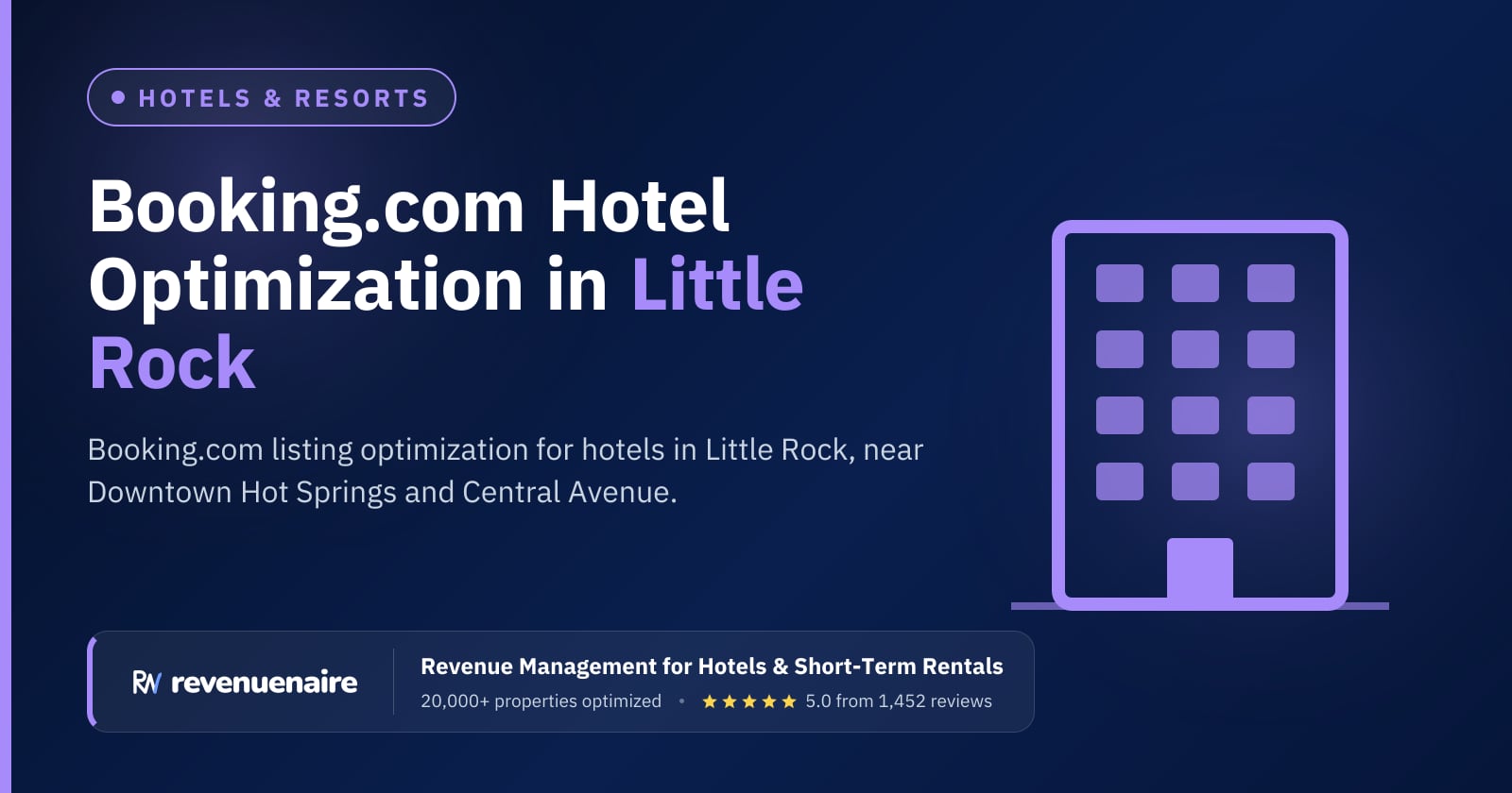 Booking.com Optimization for Hotels in Little Rock & Hot Springs, United States