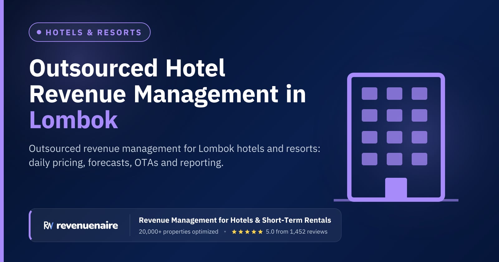 Hotel Revenue Management Outsourcing in Lombok & the Gili Islands, Indonesia