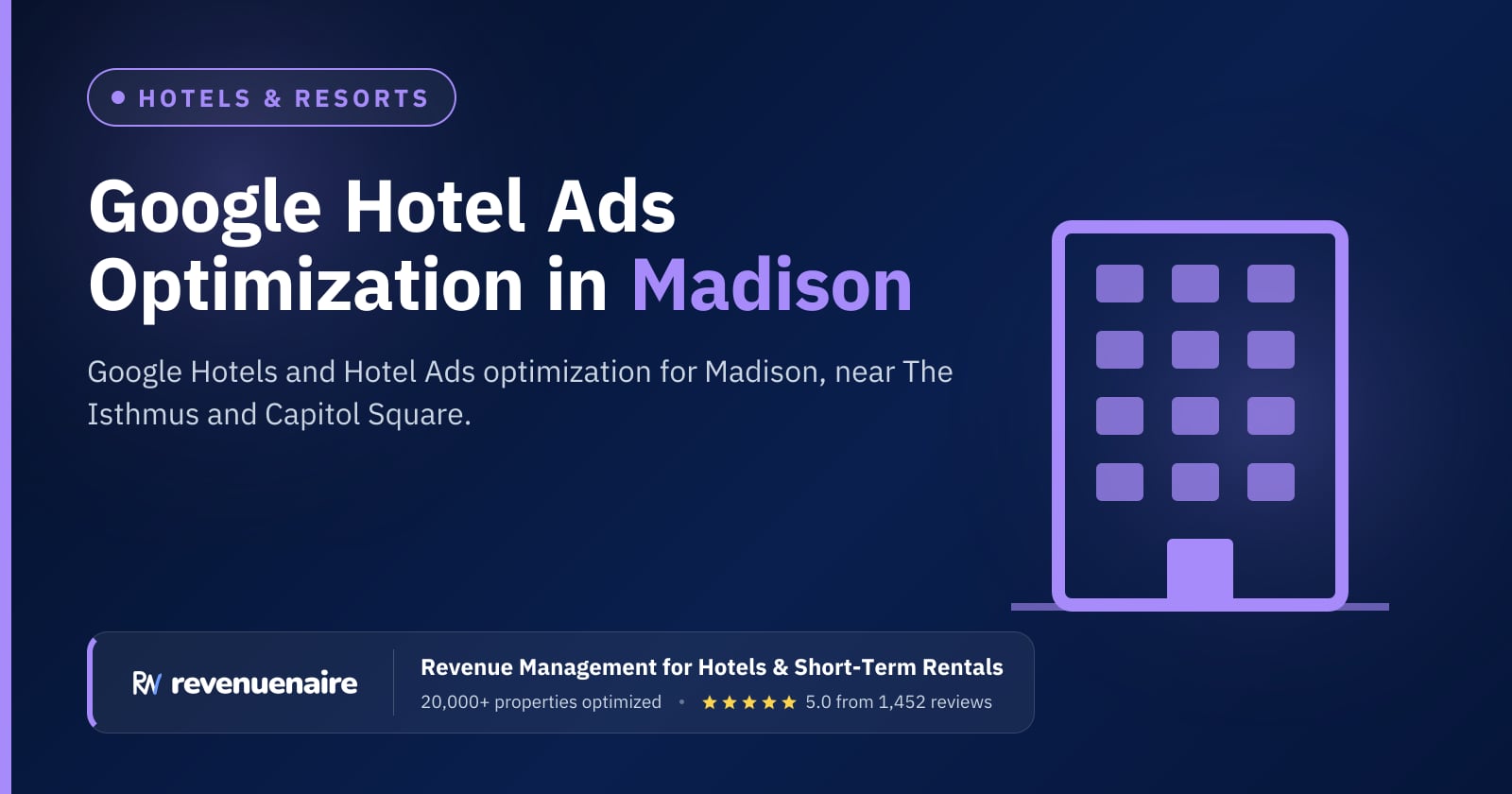 Google Hotel Ads Optimization in Madison, United States