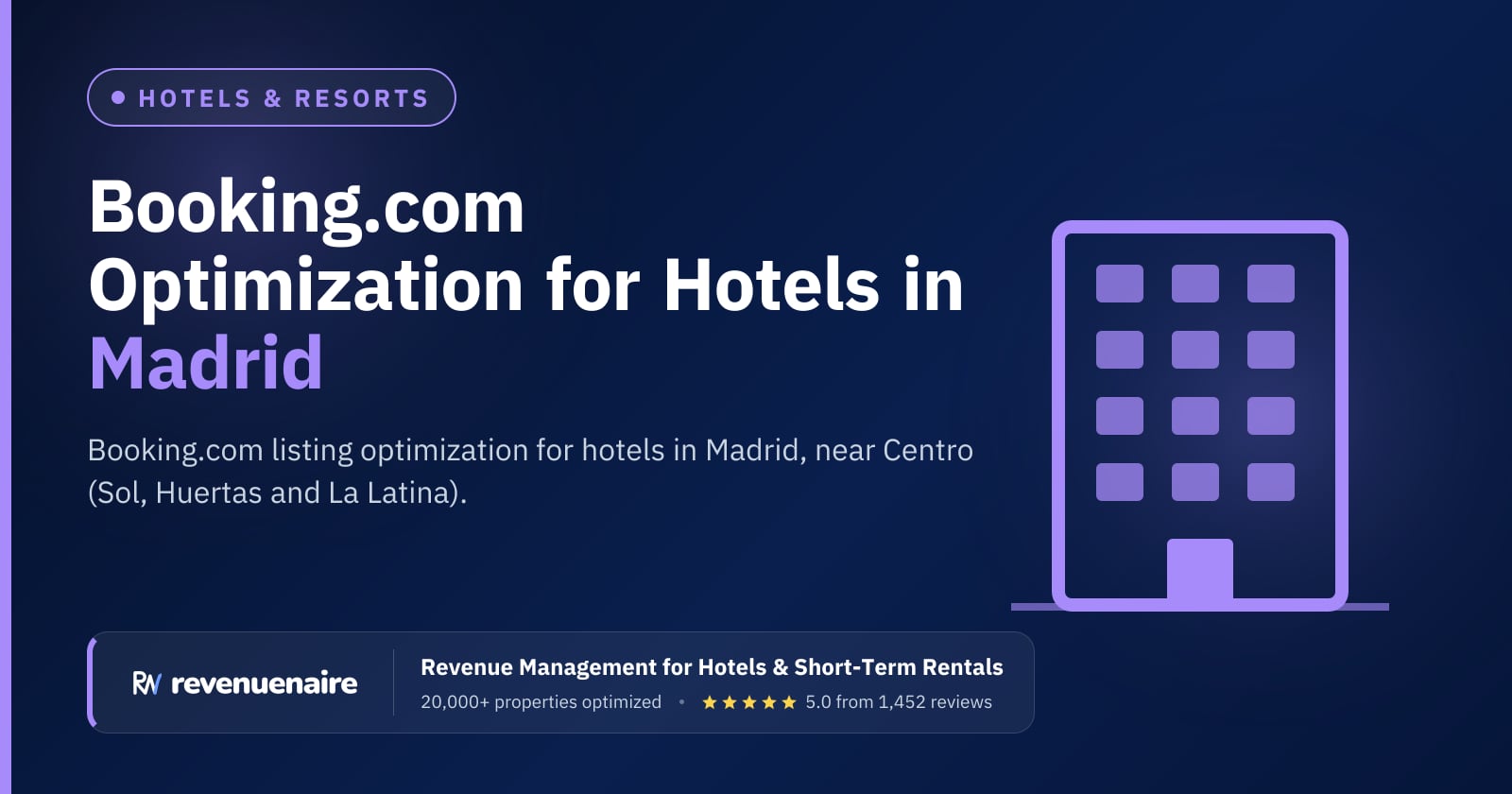 Booking.com Optimization for Hotels in Madrid, Spain