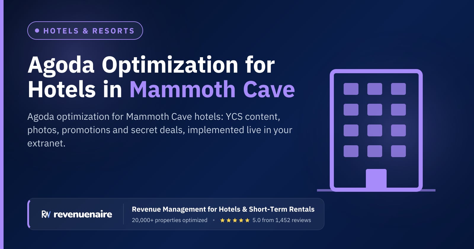 Agoda Optimization for Hotels in Mammoth Cave & the Kentucky Lakes, United States