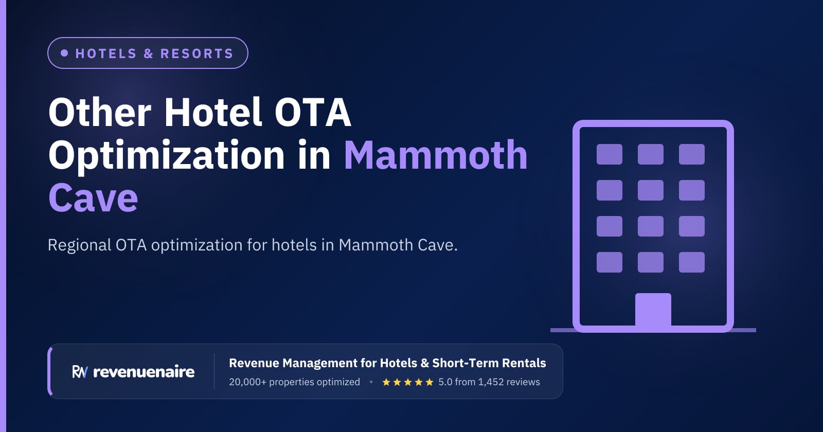 Other Hotel OTA Optimization in Mammoth Cave & the Kentucky Lakes, United States