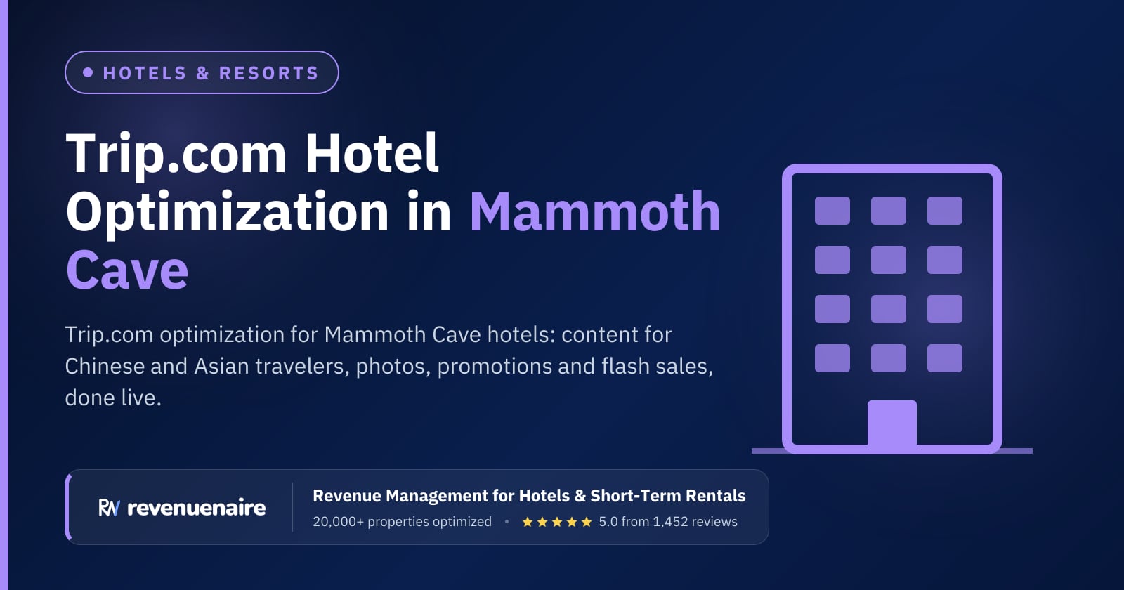 Trip.com Optimization for Hotels in Mammoth Cave & the Kentucky Lakes, United States