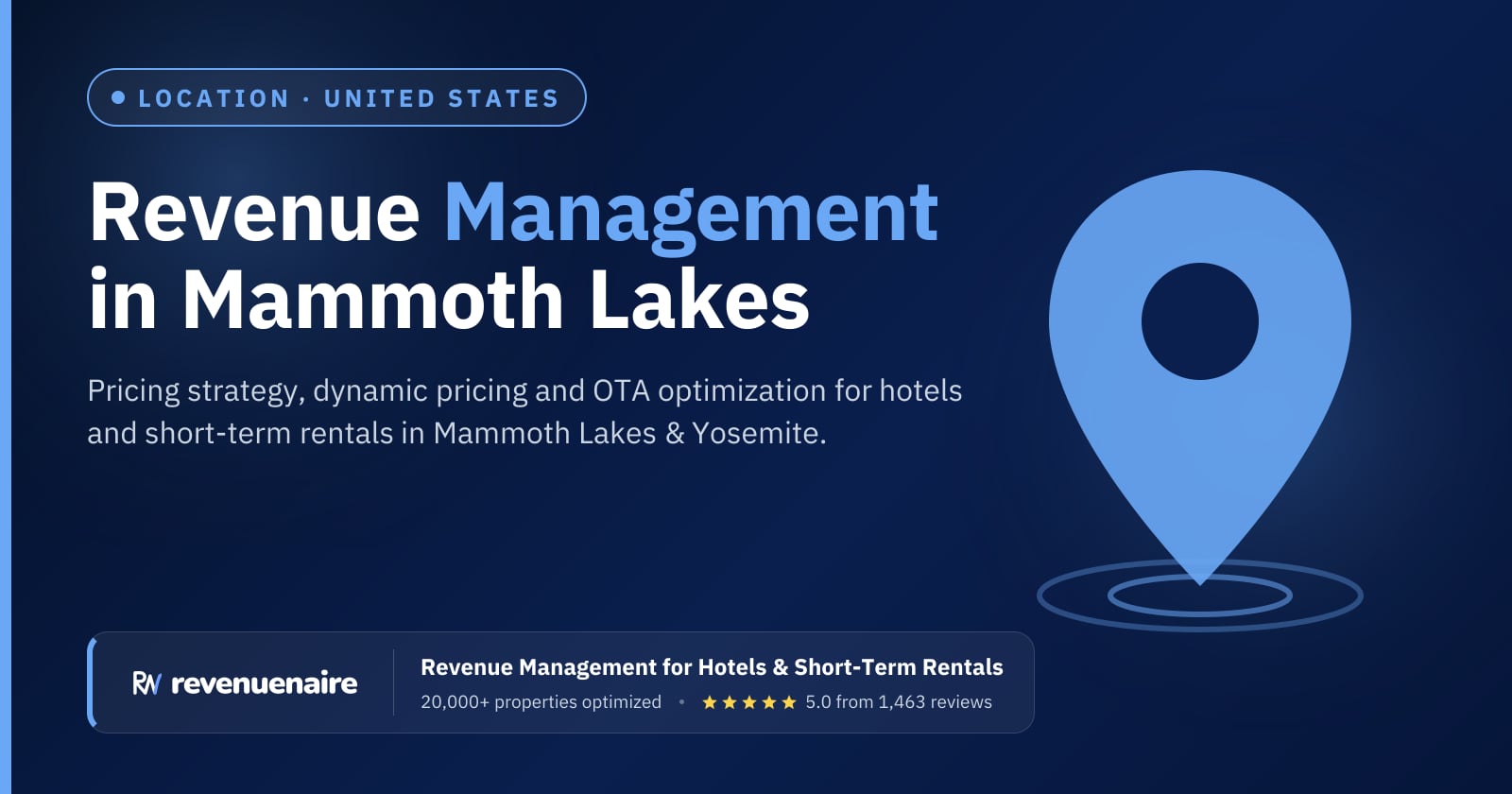 Revenue management in Mammoth Lakes & Yosemite, United States