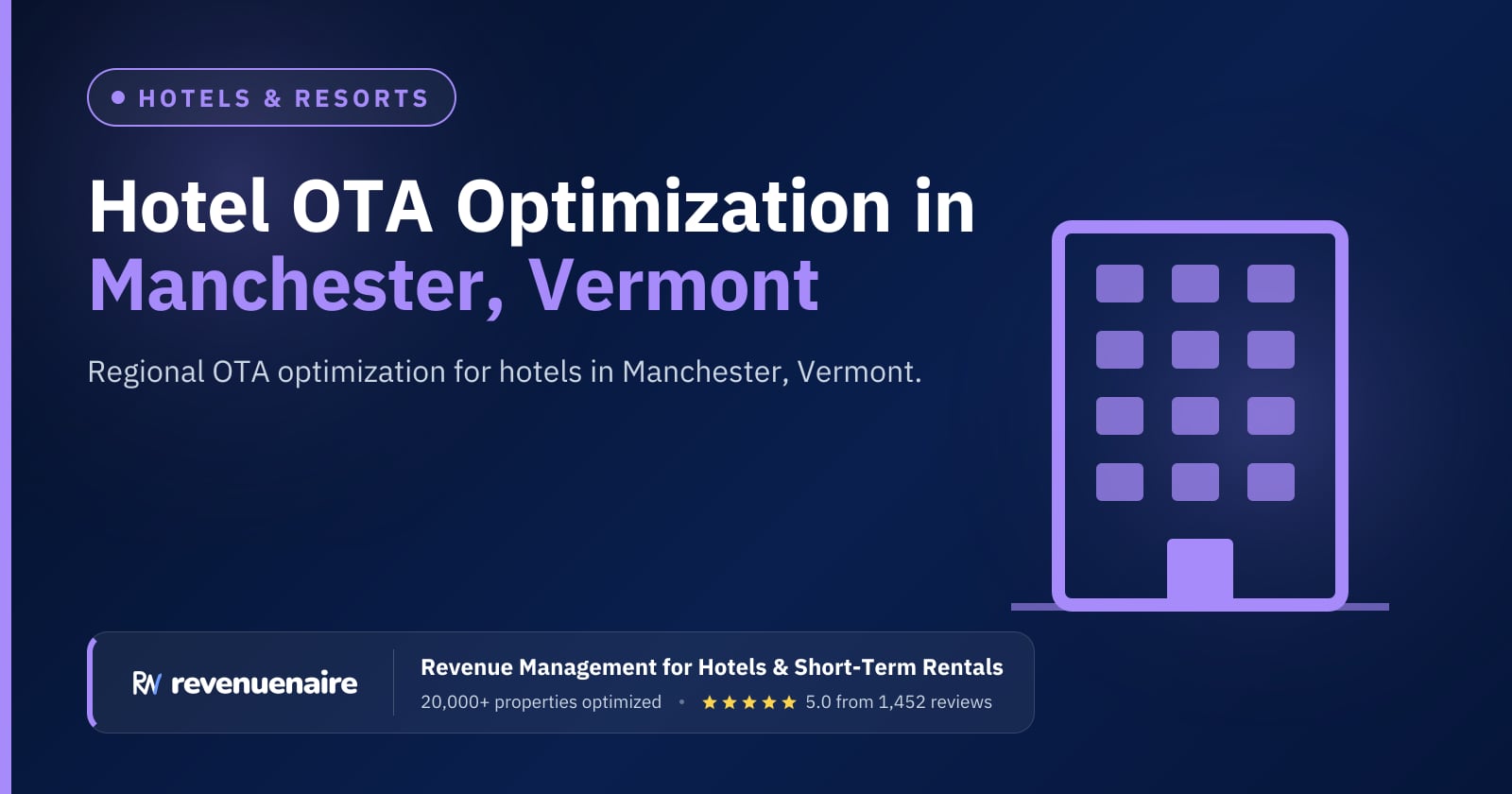 Other Hotel OTA Optimization in Manchester & Southern Vermont, United States