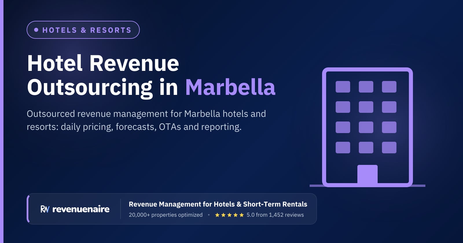 Hotel Revenue Management Outsourcing in Marbella & the Costa del Sol, Spain