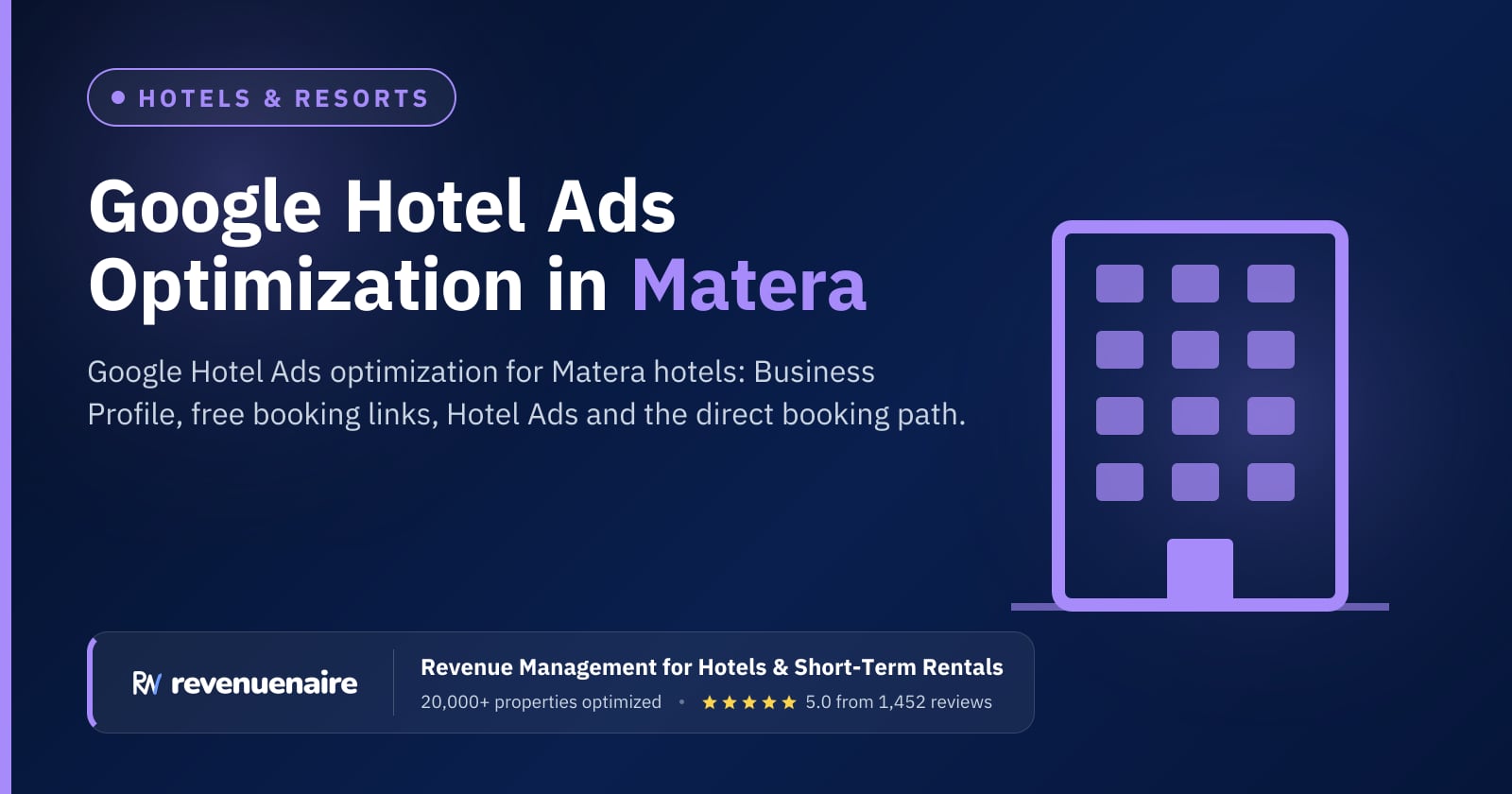 Google Hotel Ads Optimization in Matera, Italy