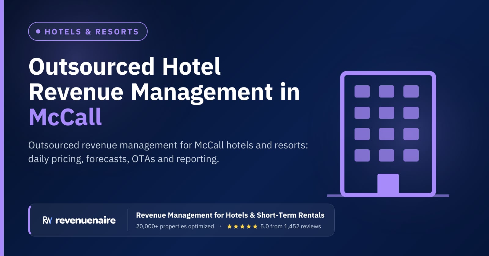 Hotel Revenue Management Outsourcing in McCall, United States
