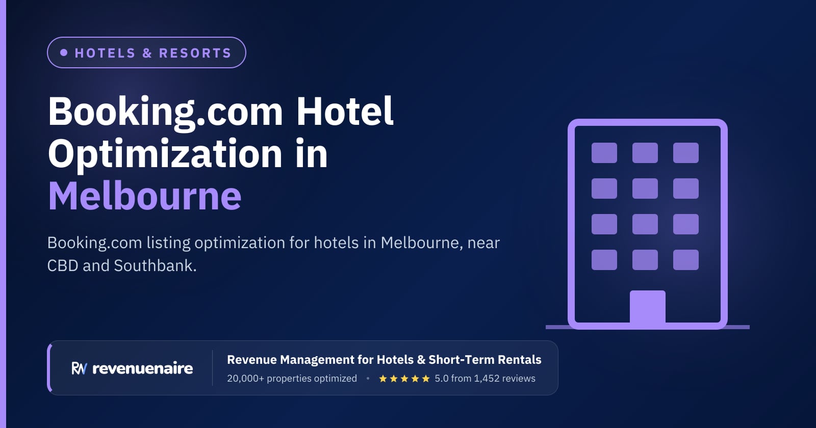 Booking.com Optimization for Hotels in Melbourne, Australia
