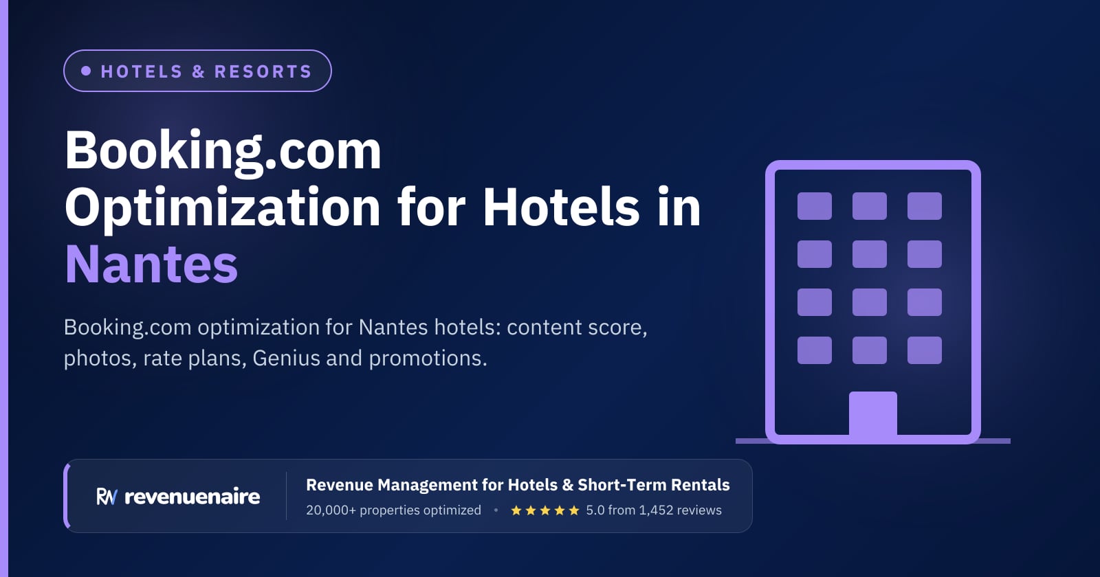 Booking.com Optimization for Hotels in Nantes & the Atlantic Coast, France