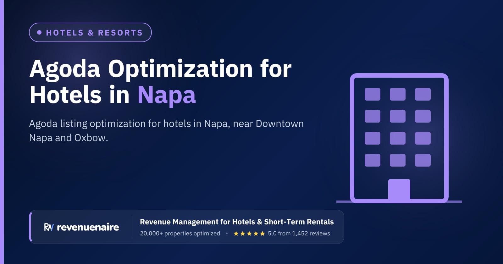 Agoda Optimization for Hotels in Napa & Sonoma, United States