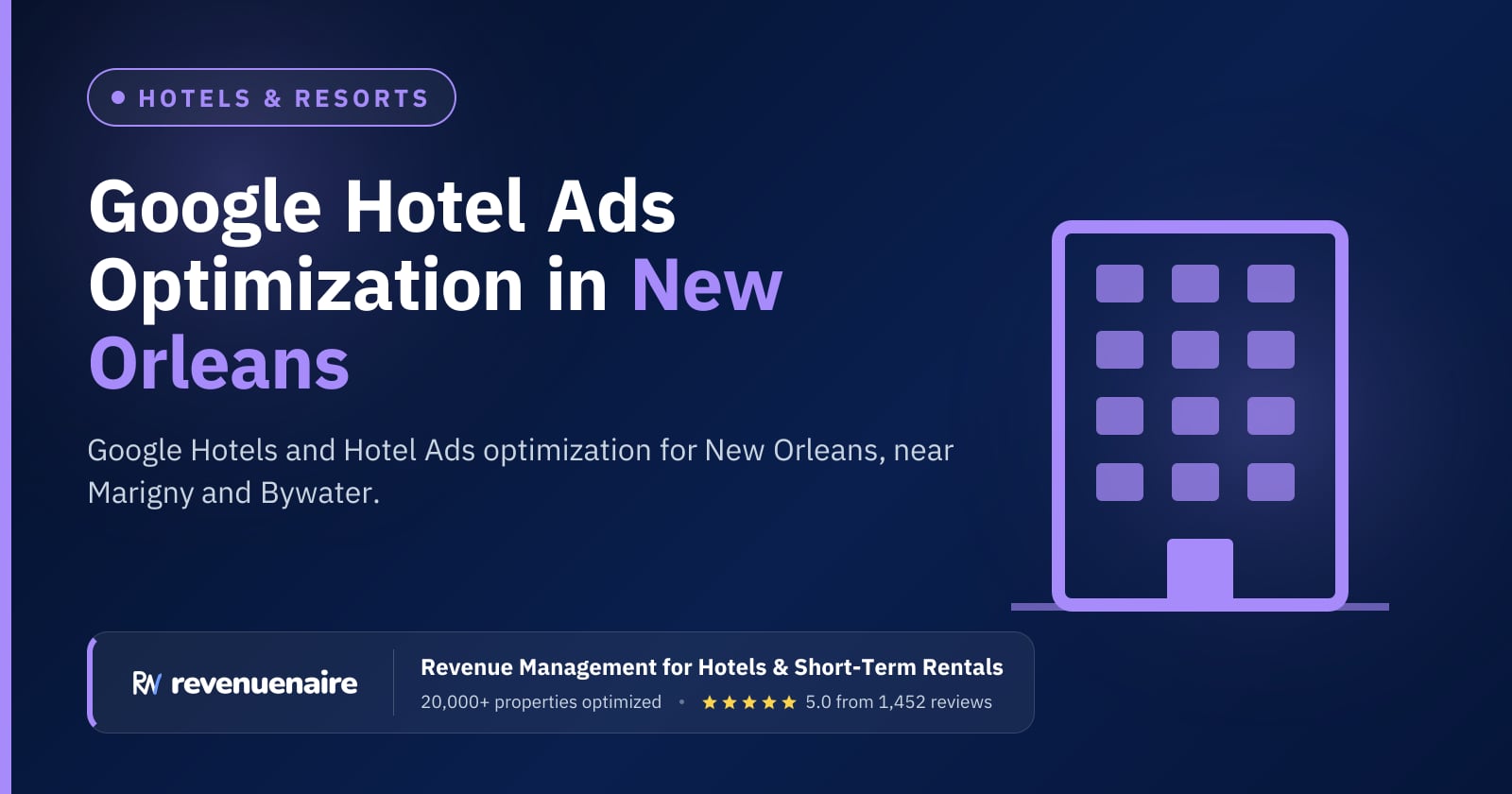Google Hotel Ads Optimization in New Orleans, United States