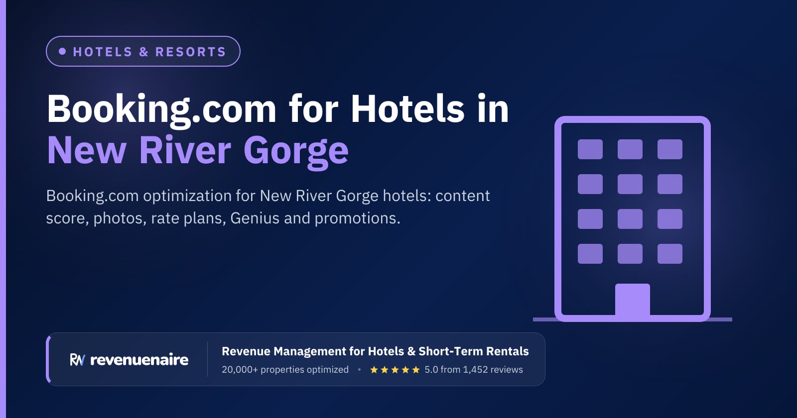 Booking.com Optimization for Hotels in New River Gorge, United States