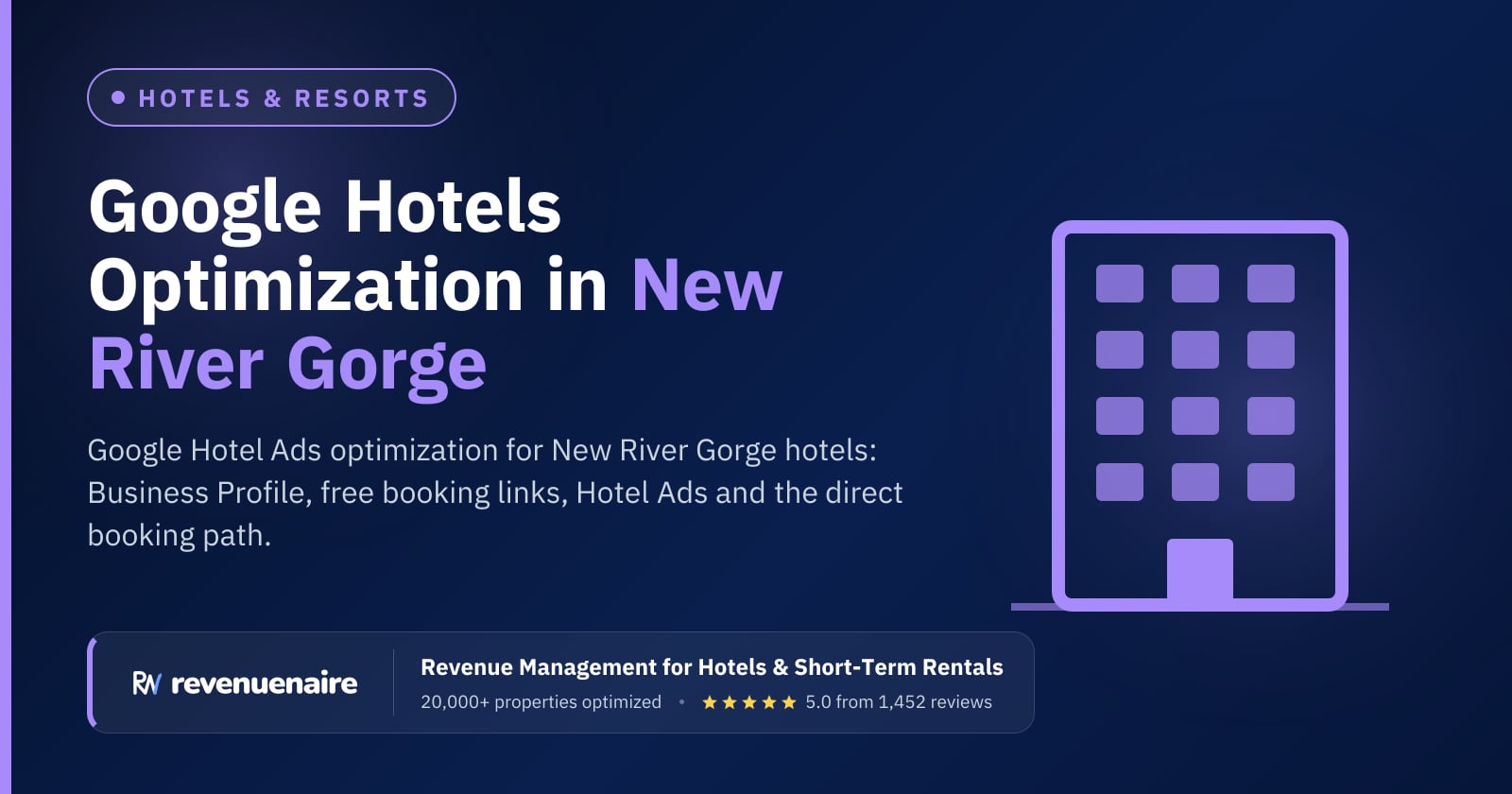 Google Hotel Ads Optimization in New River Gorge, United States