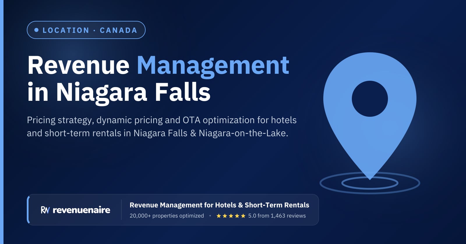 Revenue management in Niagara Falls & Niagara-on-the-Lake, Canada