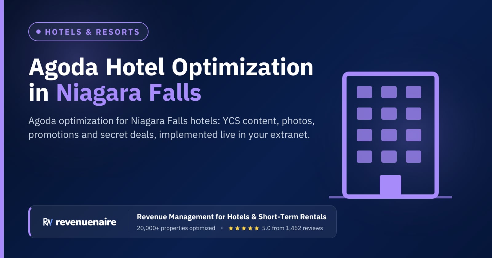 Agoda Optimization for Hotels in Niagara Falls & Niagara-on-the-Lake, Canada