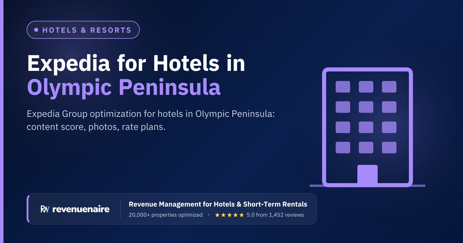 Expedia Optimization for Hotels in Olympic Peninsula & San Juan Islands, United States