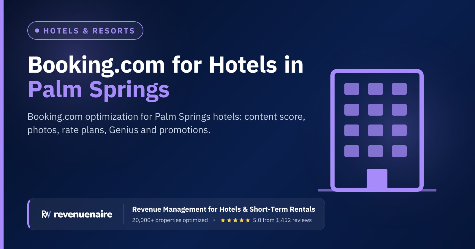 Booking.com Optimization for Hotels in Palm Springs & Coachella Valley, United States