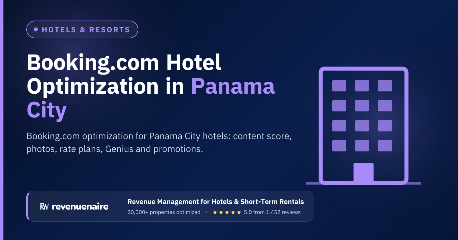 Booking.com Optimization for Hotels in Panama City & Bocas del Toro, Panama