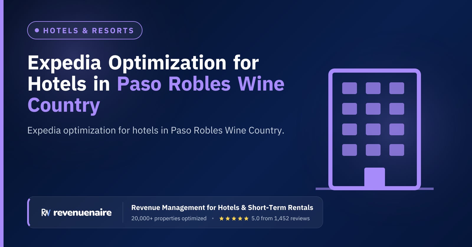 Expedia Optimization for Hotels in Paso Robles Wine Country, United States