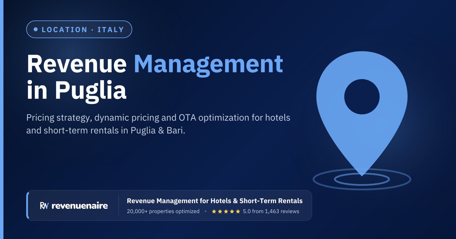 Revenue management in Puglia & Bari, Italy