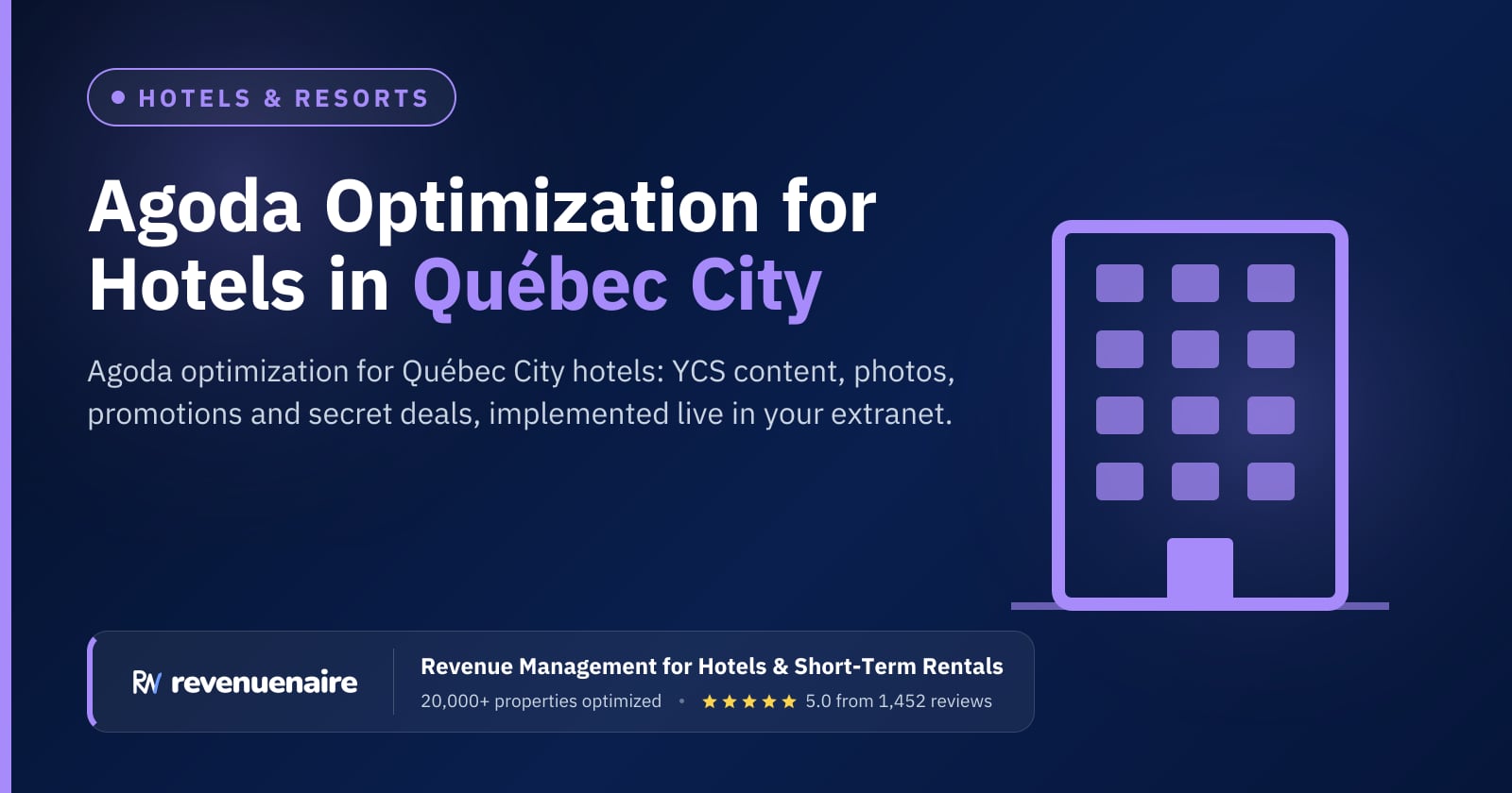 Agoda Optimization for Hotels in Québec City, Canada