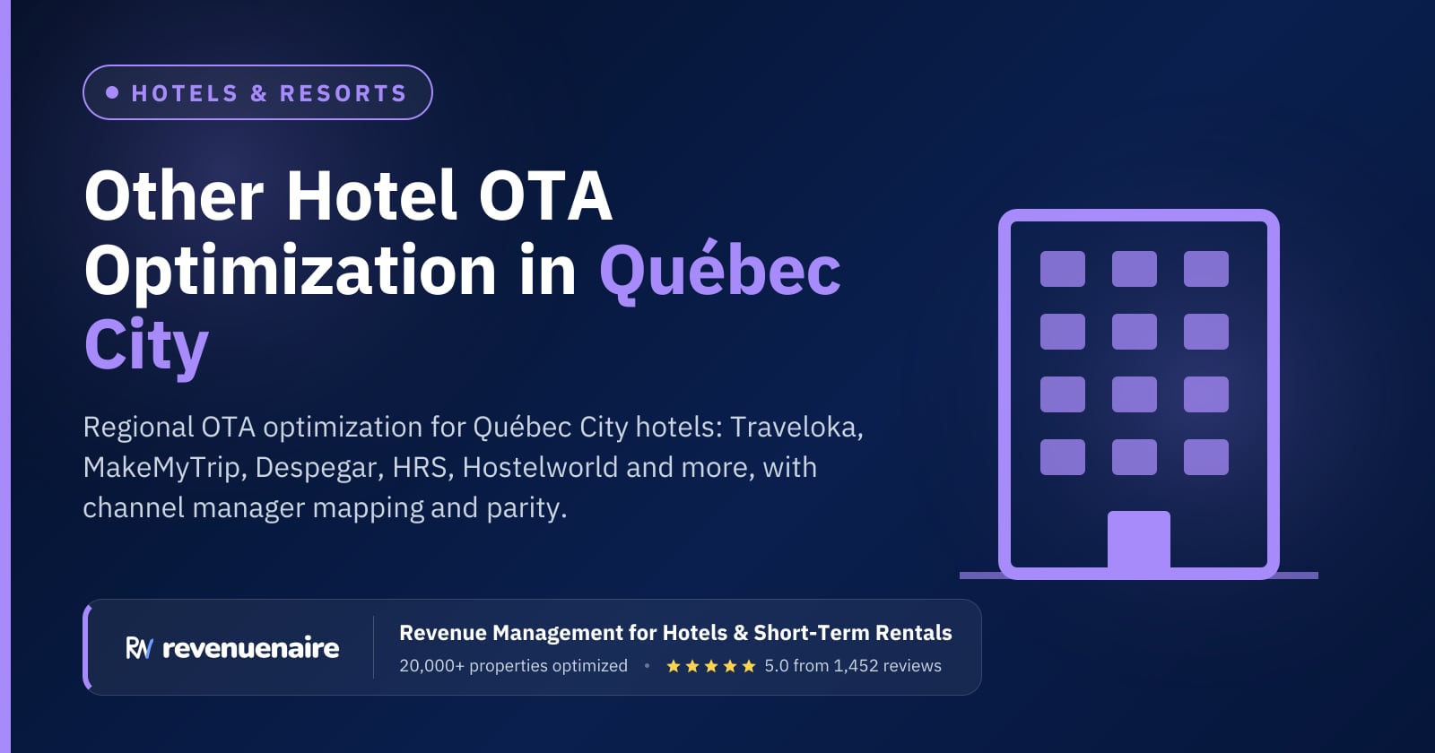 Other Hotel OTA Optimization in Québec City, Canada