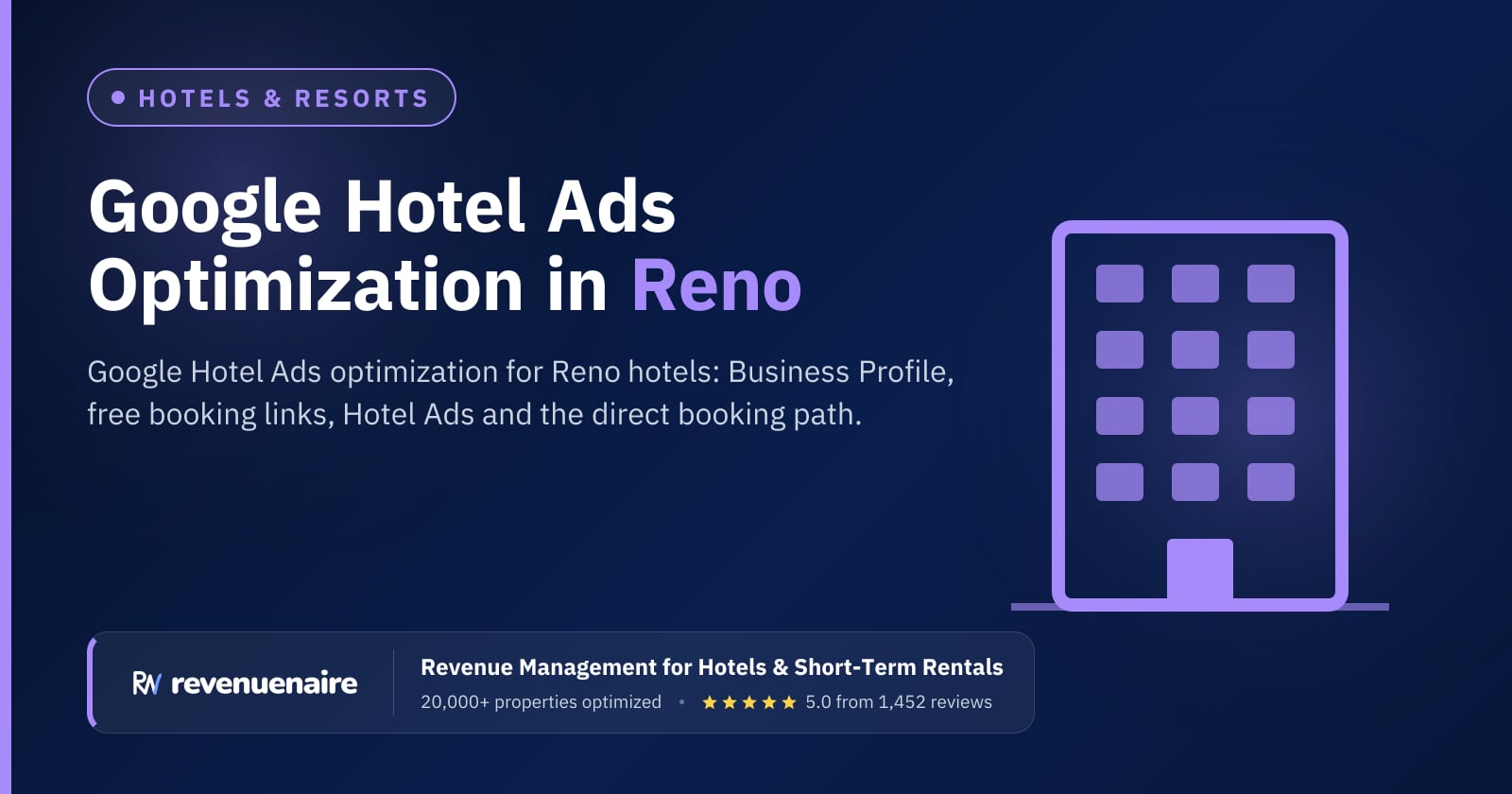Google Hotel Ads Optimization in Reno, United States