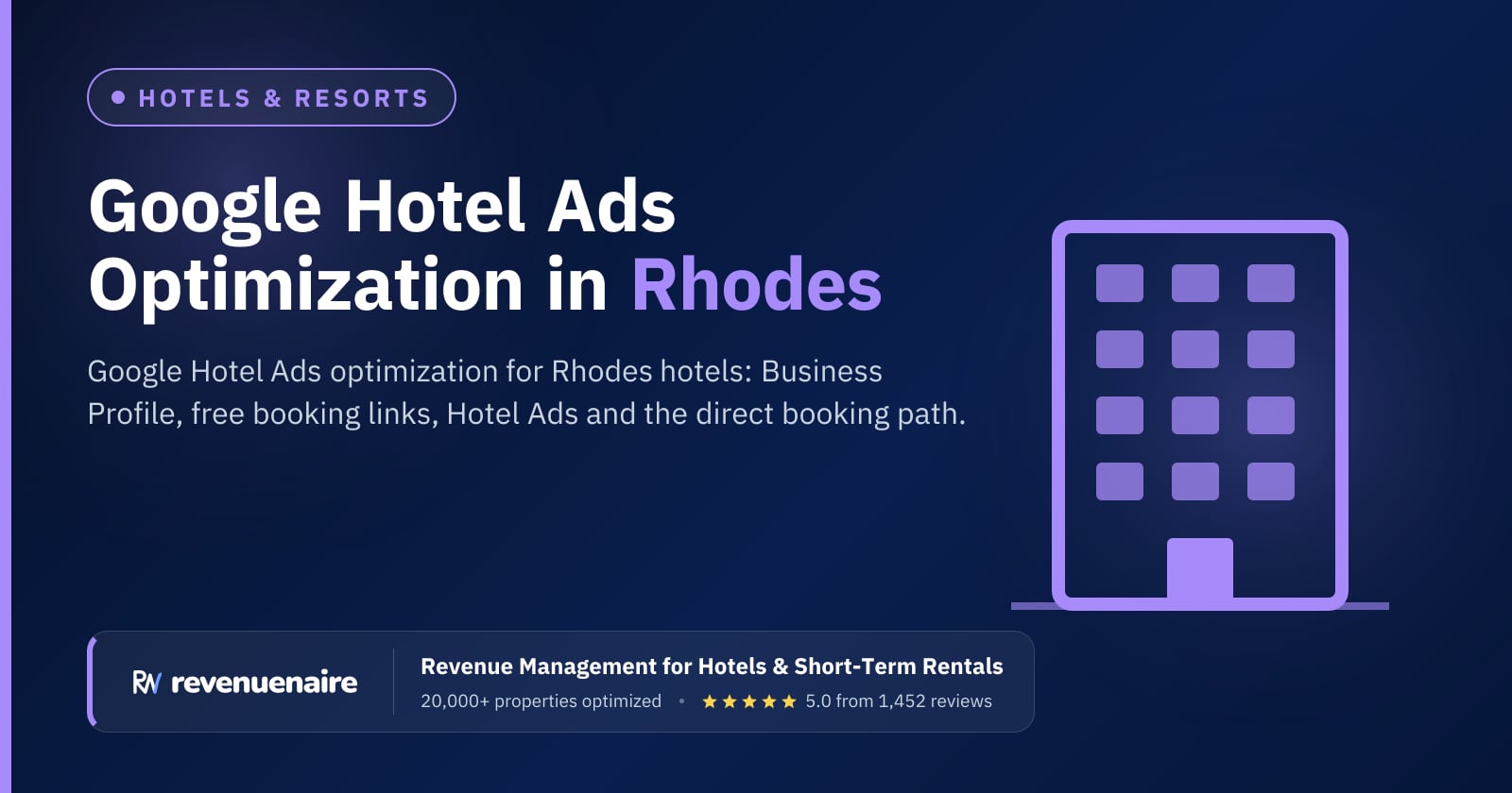 Google Hotel Ads Optimization in Rhodes & Kos, Greece