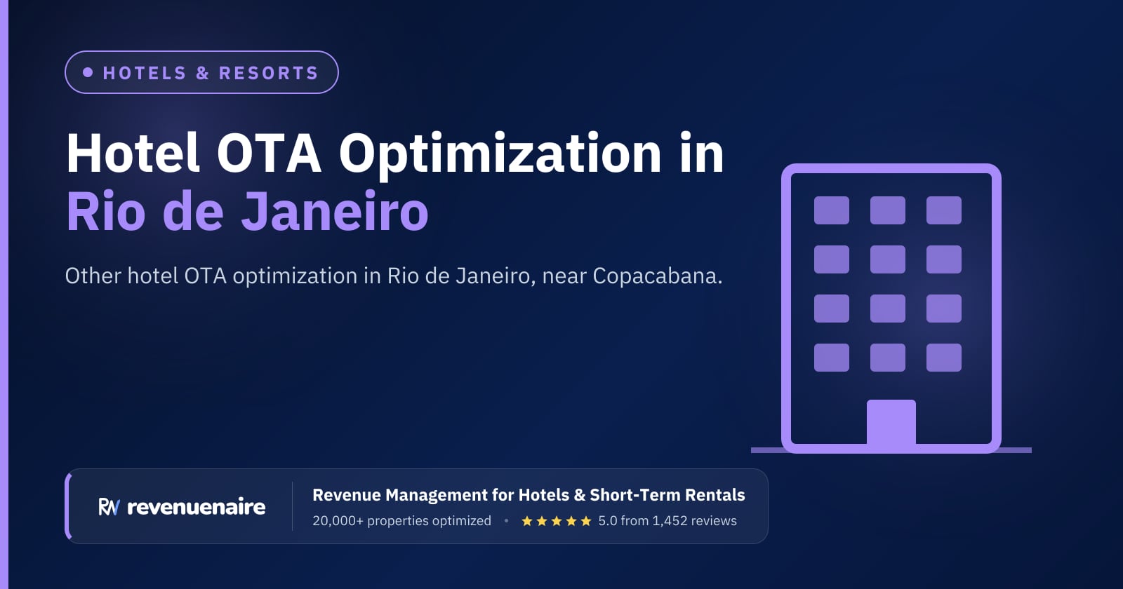 Other Hotel OTA Optimization in Rio de Janeiro, Brazil