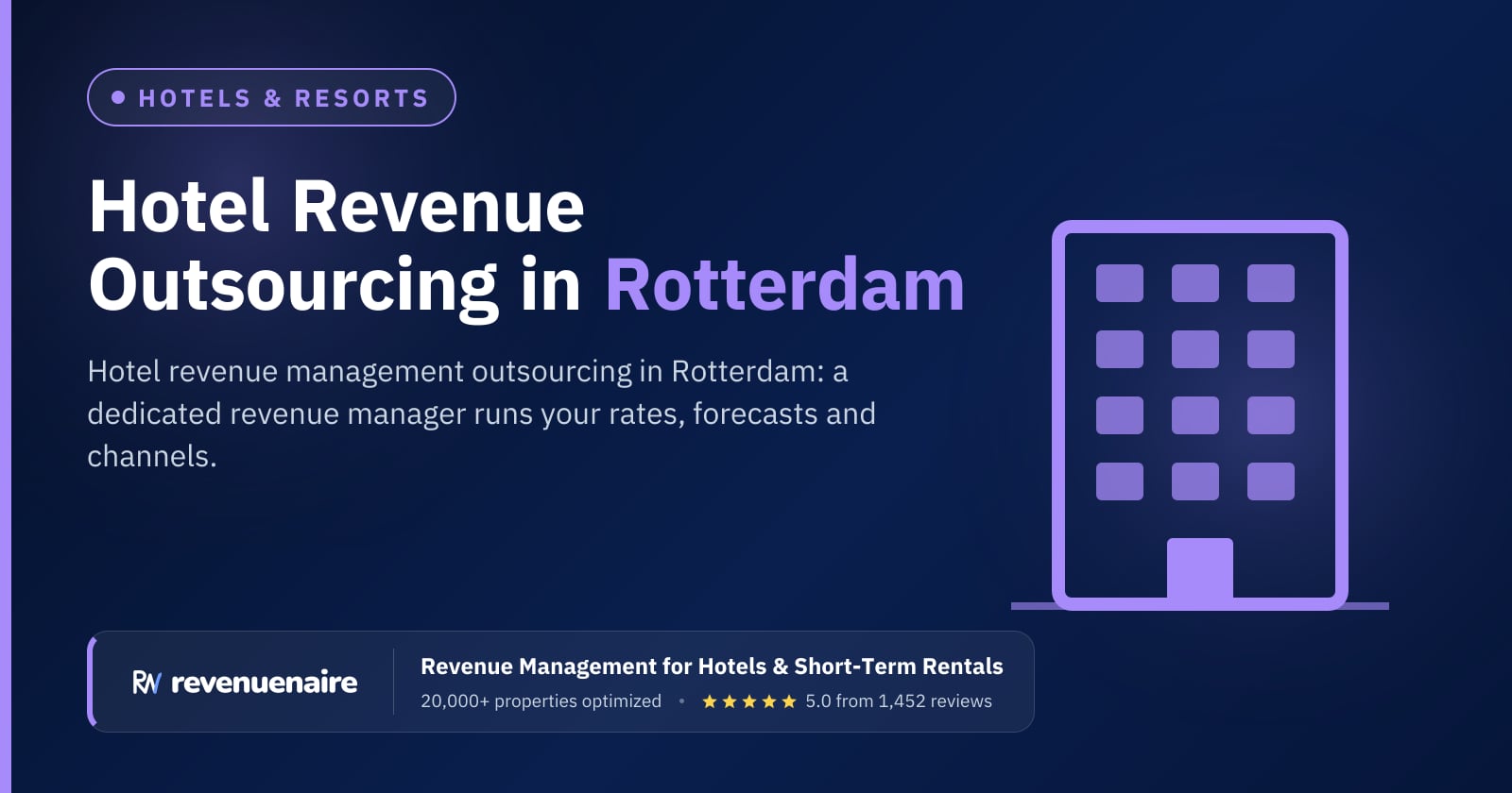 Hotel Revenue Management Outsourcing in Rotterdam & The Hague, Netherlands