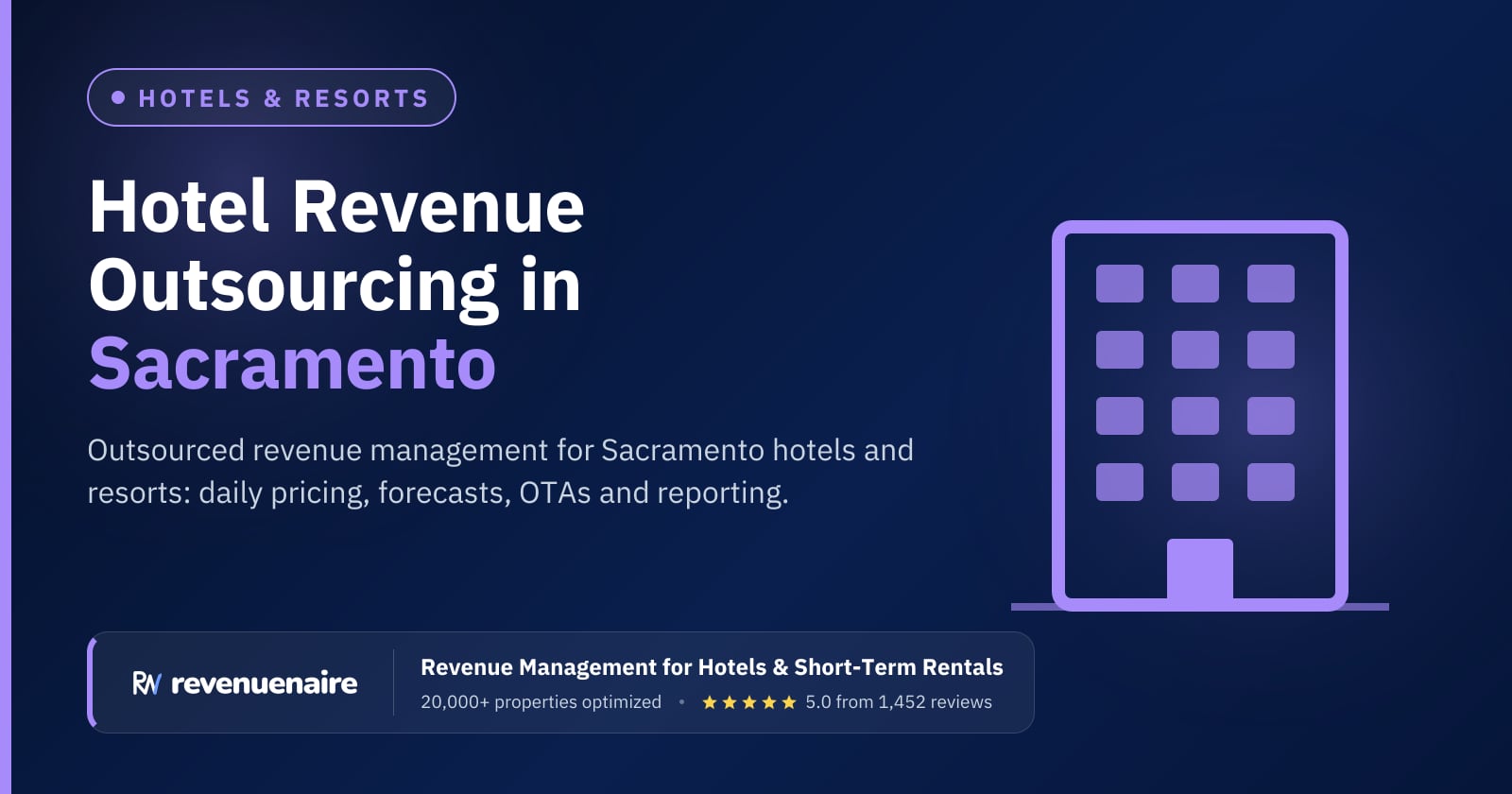 Hotel Revenue Management Outsourcing in Sacramento & Gold Country, United States