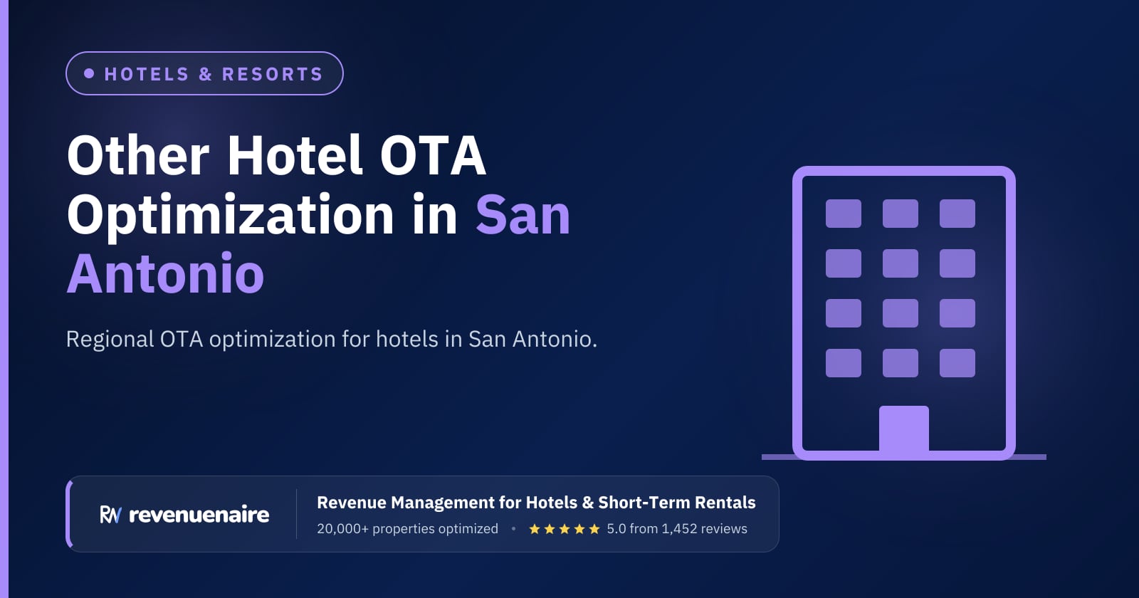Other Hotel OTA Optimization in San Antonio & Texas Hill Country, United States