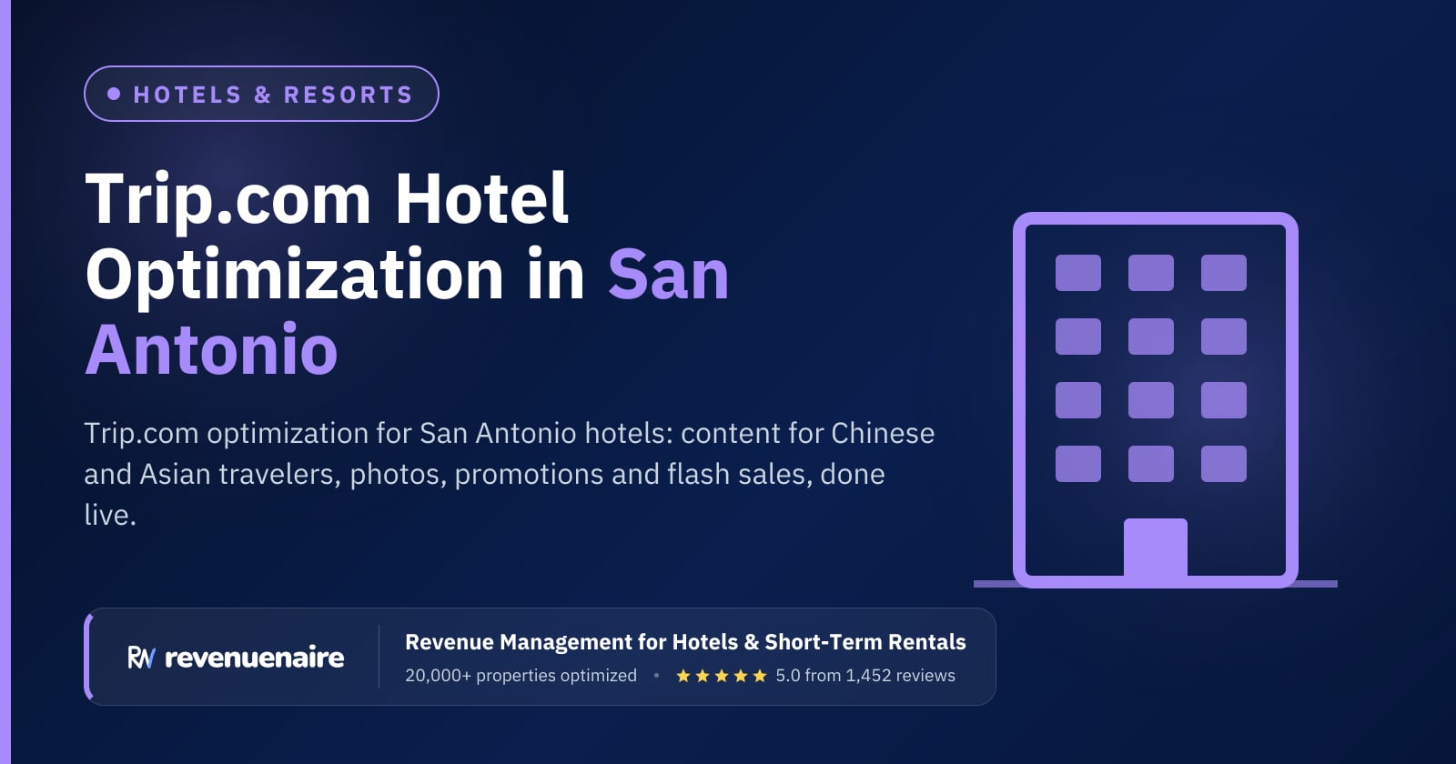 Trip.com Optimization for Hotels in San Antonio & Texas Hill Country, United States