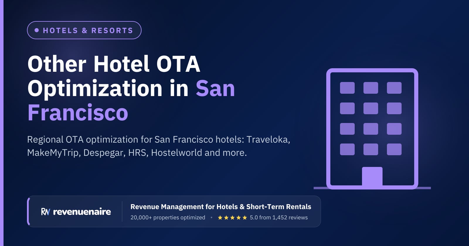 Other Hotel OTA Optimization in San Francisco & Bay Area, United States
