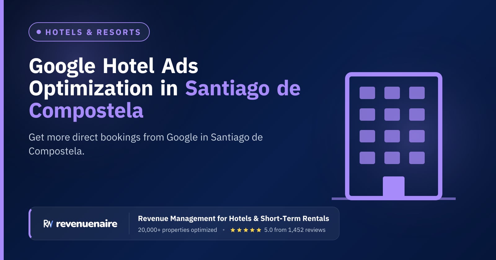 Google Hotel Ads Optimization in Santiago de Compostela & Galicia, Spain