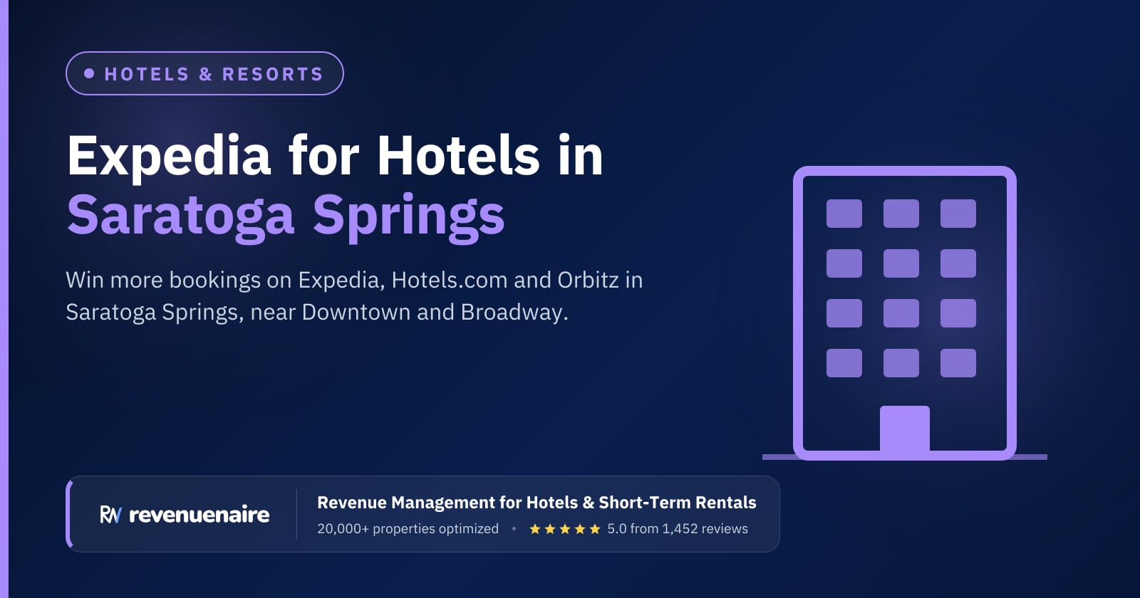 Expedia Optimization for Hotels in Saratoga Springs, United States