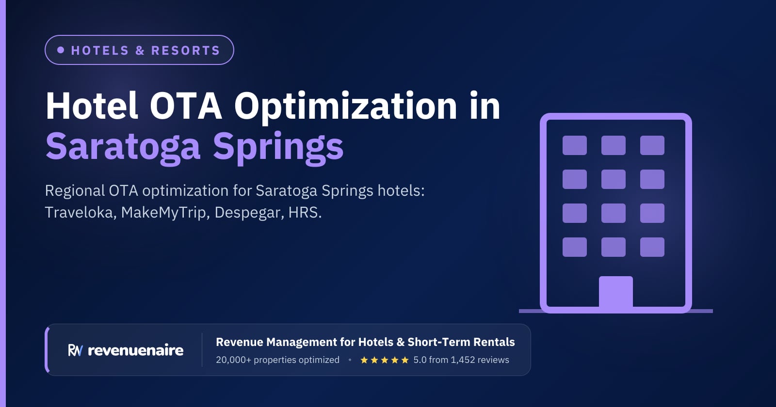 Other Hotel OTA Optimization in Saratoga Springs, United States