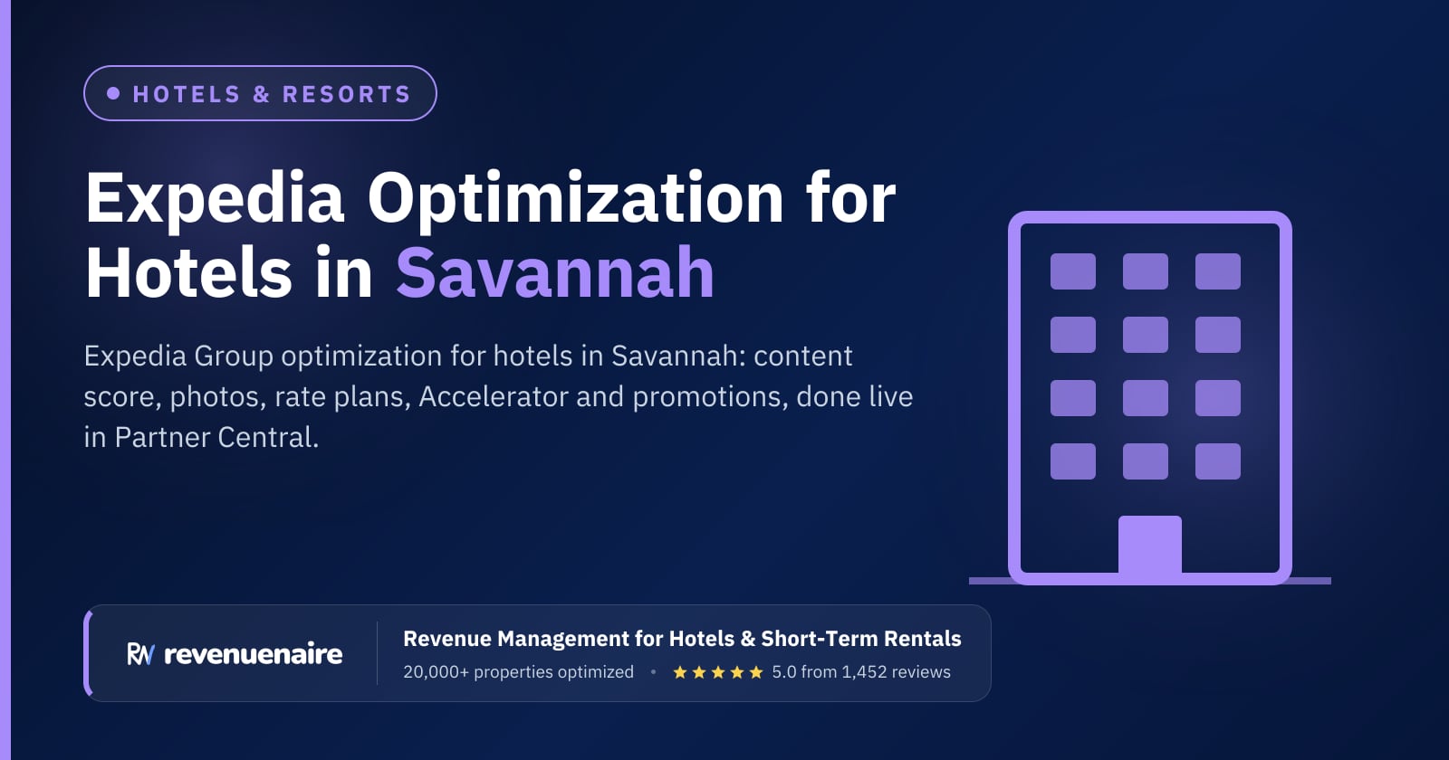Expedia Optimization for Hotels in Savannah & Tybee Island, United States