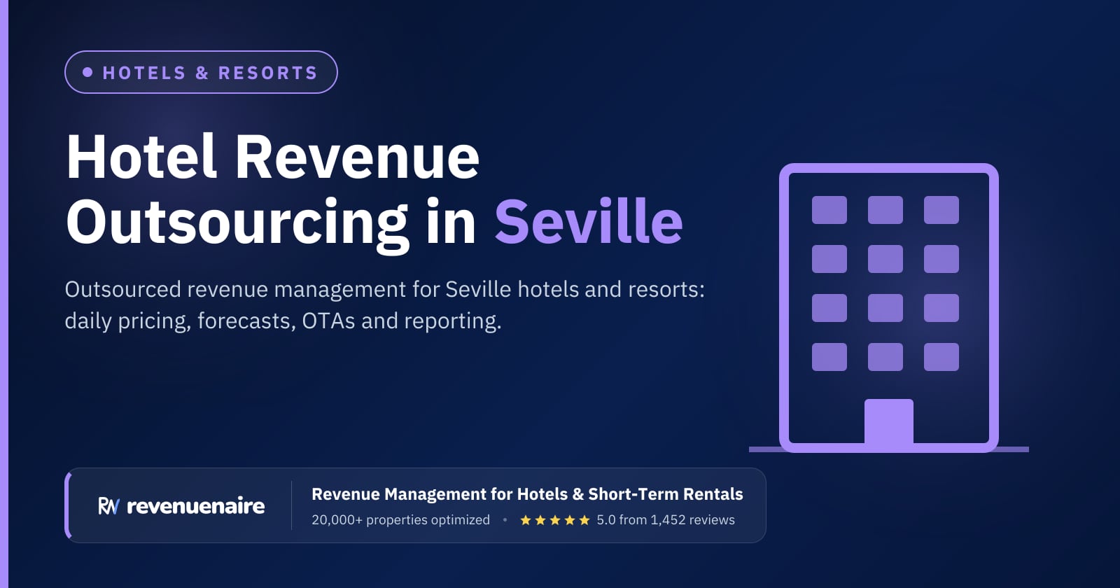 Hotel Revenue Management Outsourcing in Seville, Spain