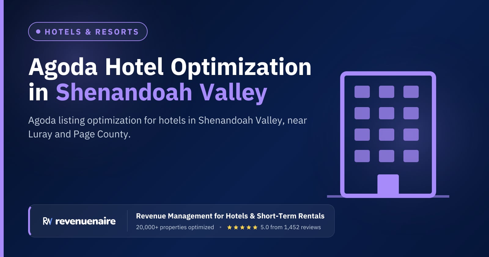 Agoda Optimization for Hotels in Shenandoah Valley & Luray, United States