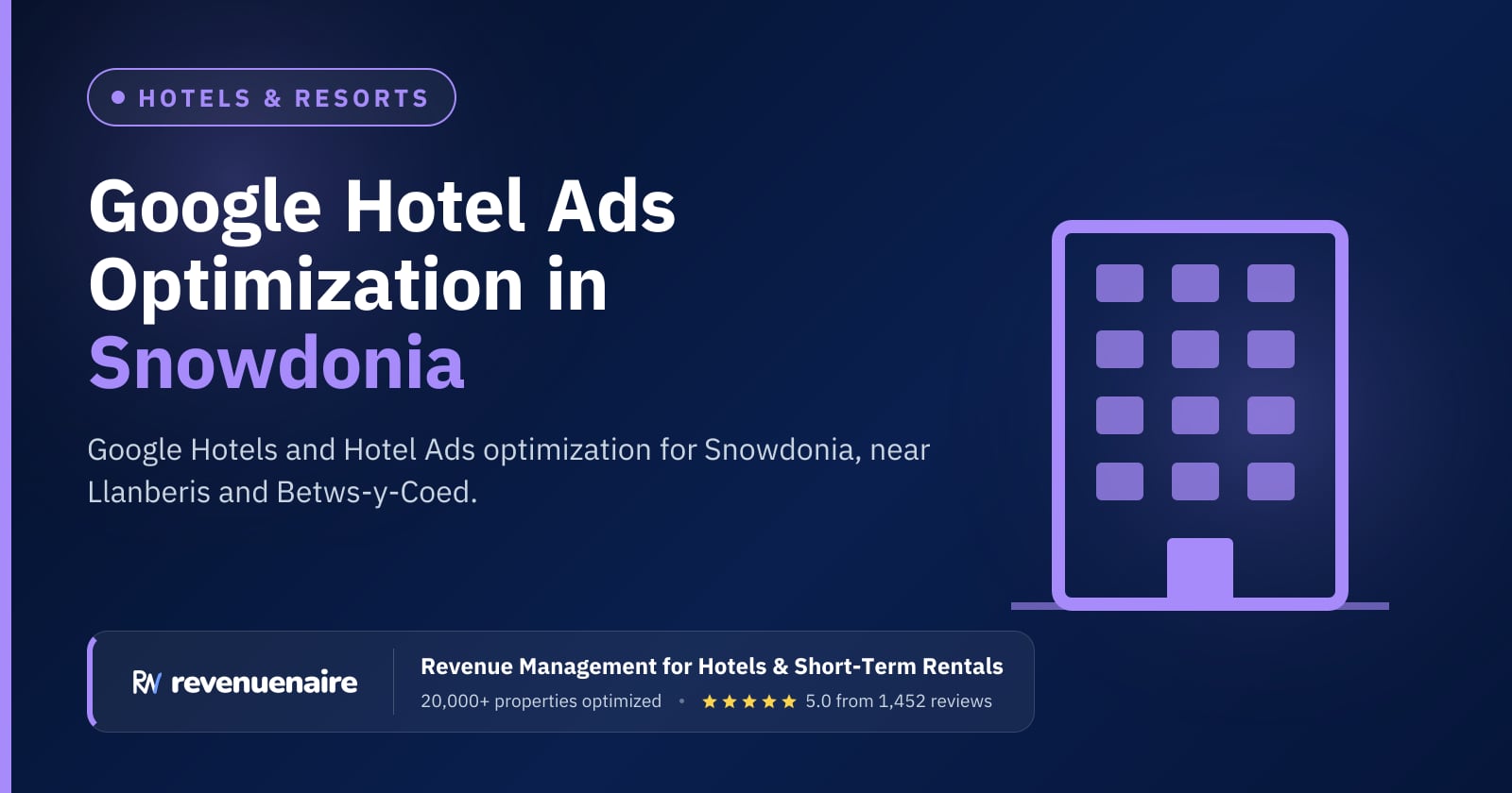 Google Hotel Ads Optimization in Snowdonia & North Wales, United Kingdom