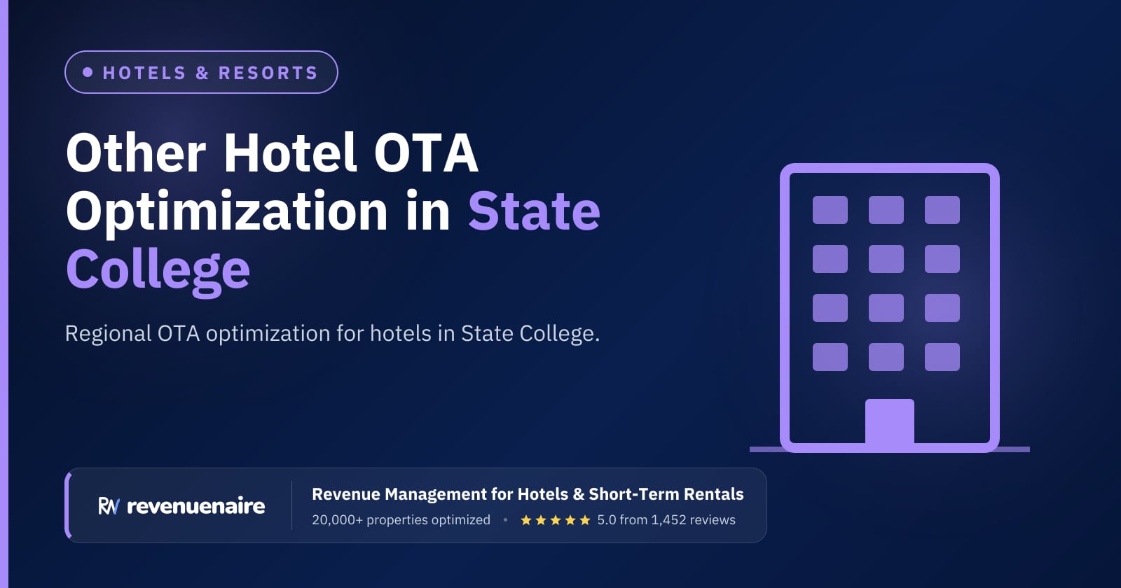 Other Hotel OTA Optimization in State College & Happy Valley, United States