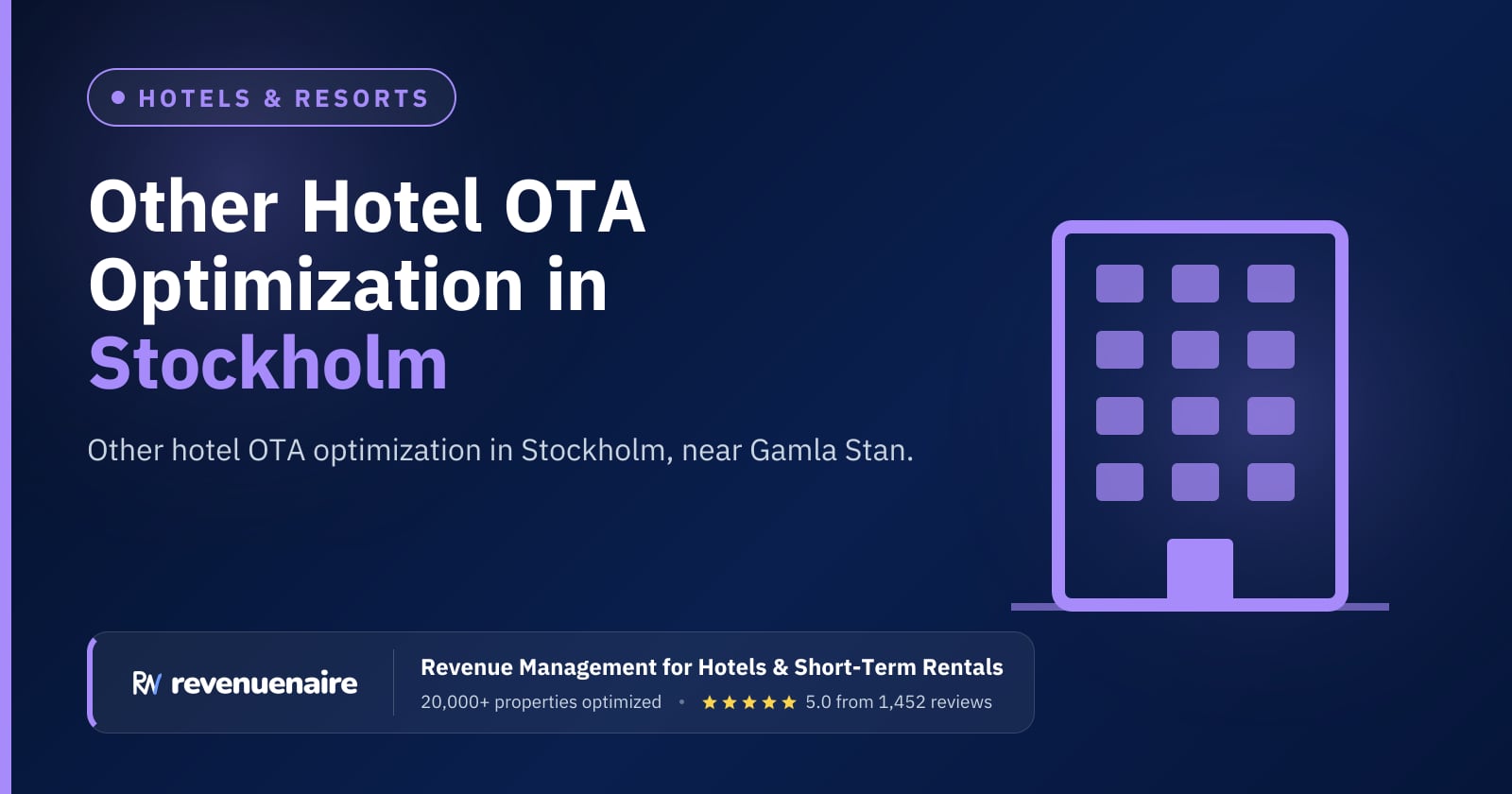 Other Hotel OTA Optimization in Stockholm, Sweden