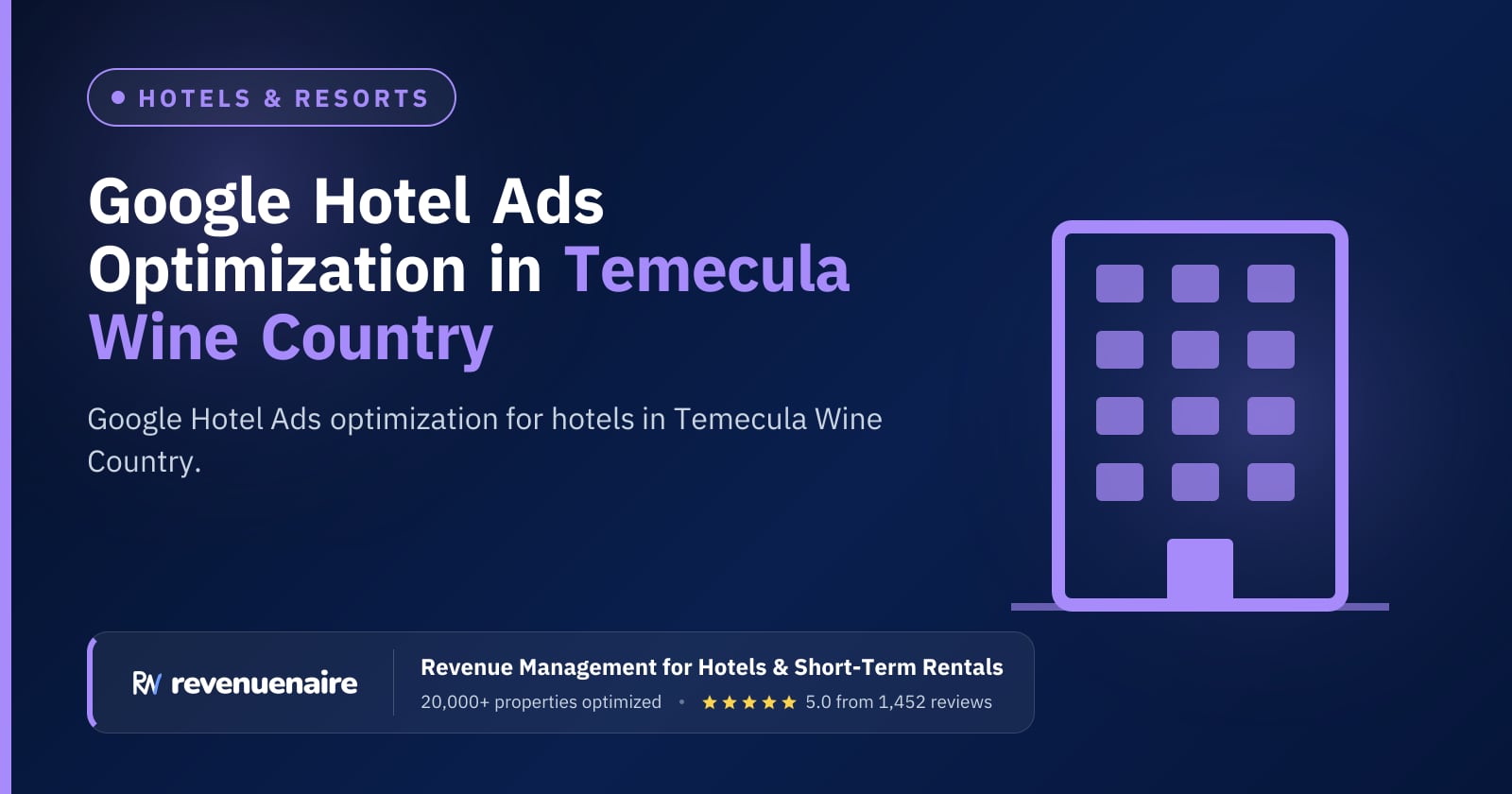 Google Hotel Ads Optimization in Temecula Wine Country, United States