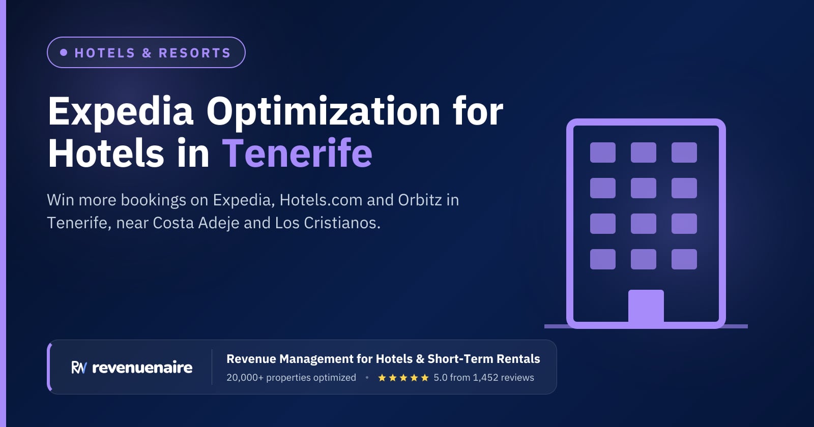Expedia Optimization for Hotels in Tenerife & the Canary Islands, Spain