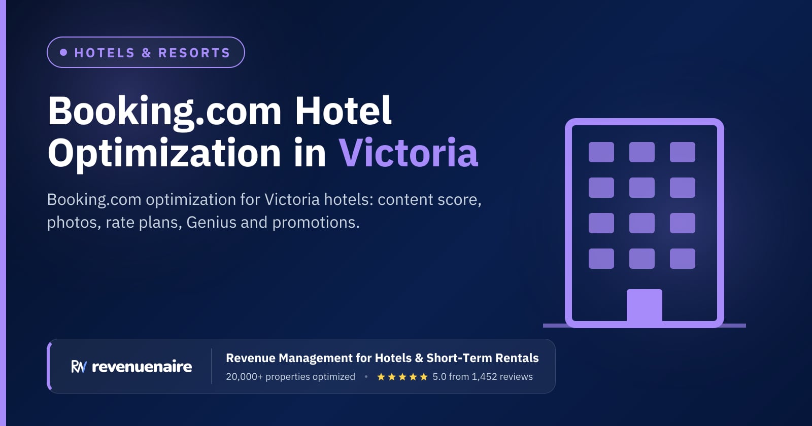 Booking.com Optimization for Hotels in Victoria & Vancouver Island, Canada