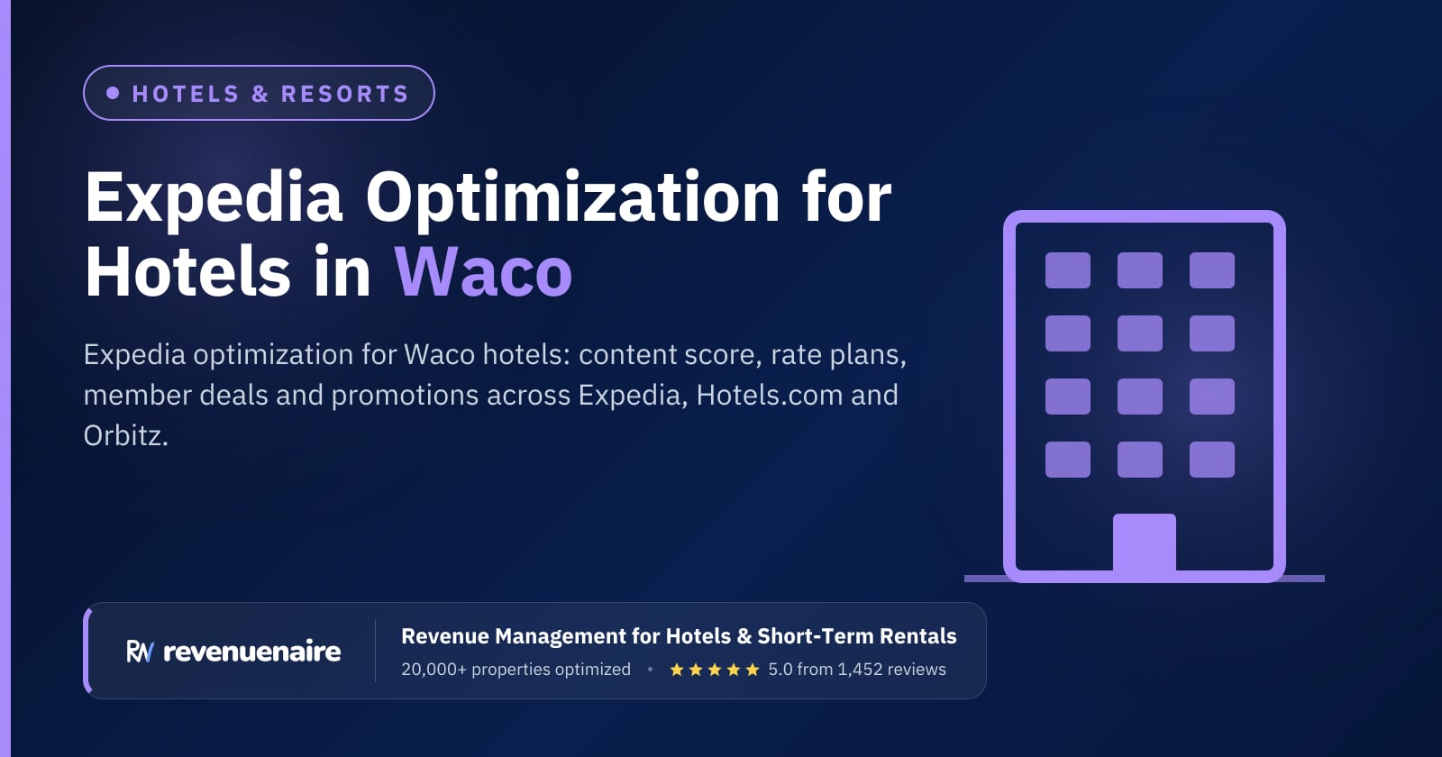 Expedia Optimization for Hotels in Waco, United States