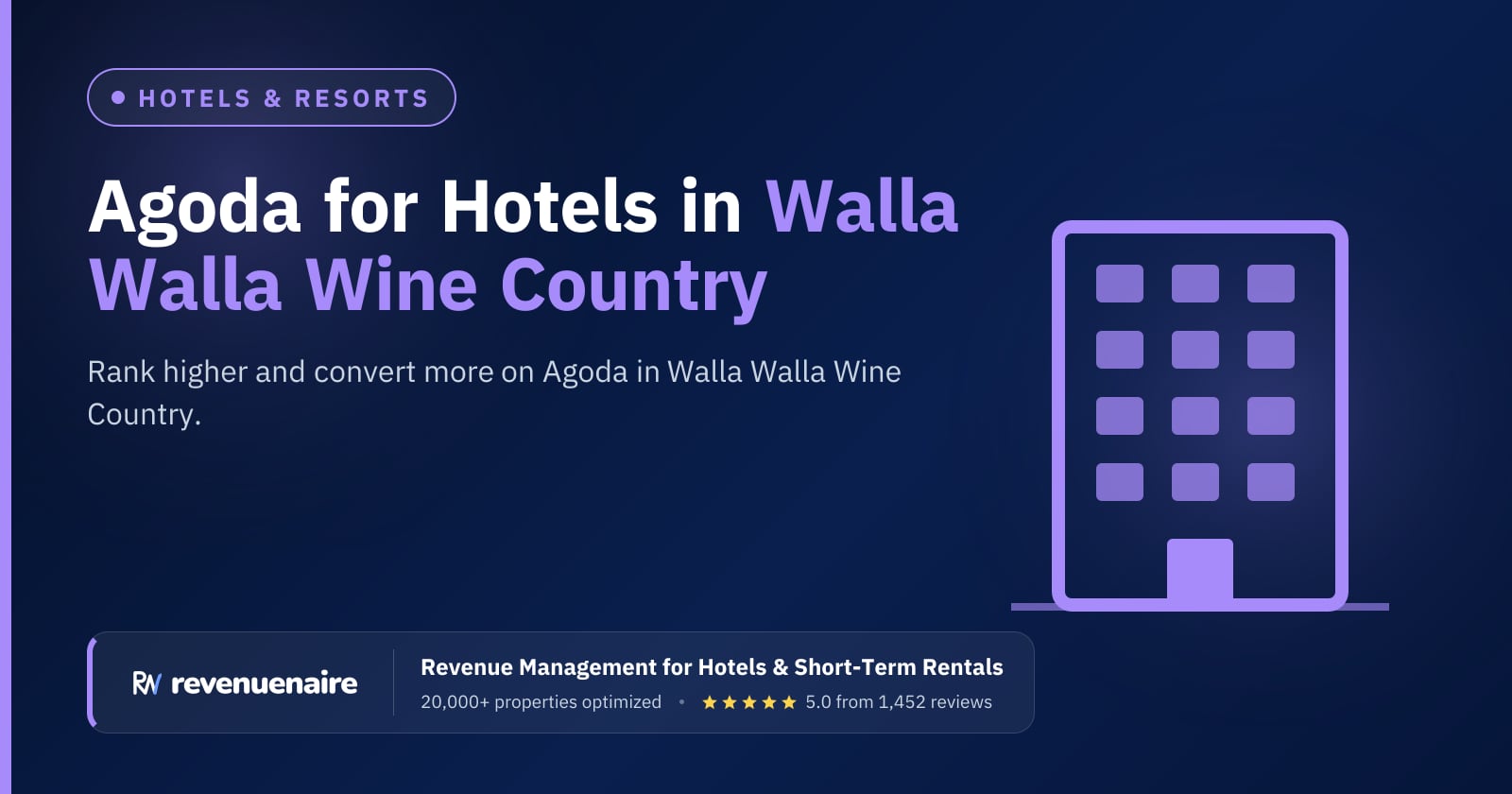 Agoda Optimization for Hotels in Walla Walla Wine Country, United States